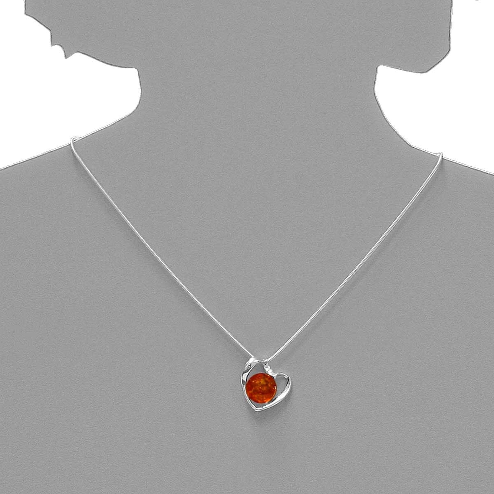 OSTSEE-SCHMUCK Kette mit Anhänger »- Gleiter-Herz - Silber 925/000 - Bernstein«