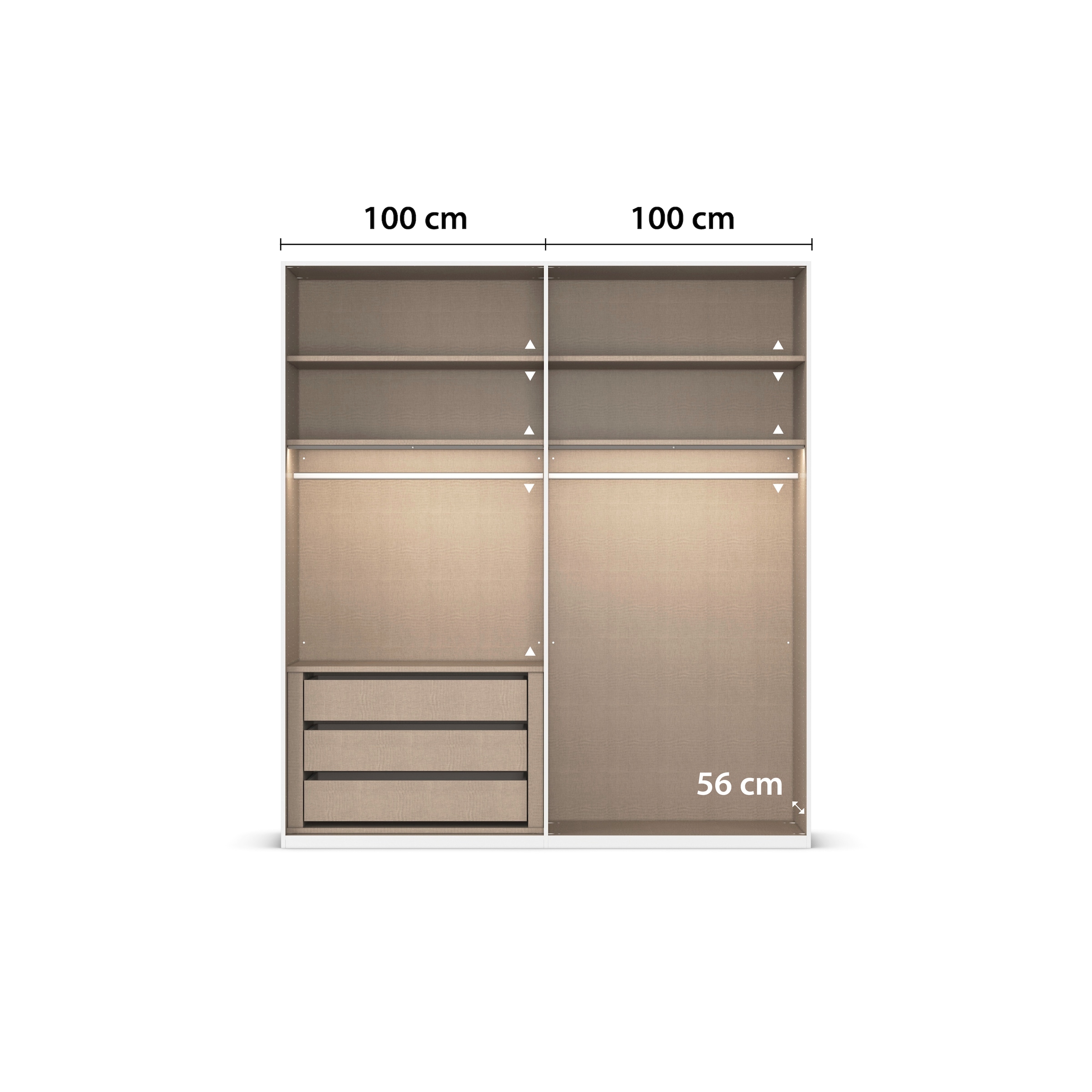 LeGer Home by Lena Gercke Kleiderschrank »Schrank Garderobe Ankleide Schlafzimmer Flur SERINA Eyecatcher«, (in 3 verschiedenen Ausstattungen BASIC/CLASSIC/PREMIUM), in 6 Breiten (101 - 401 cm) mit Front Glas oder Dekor MADE IN GERMANY