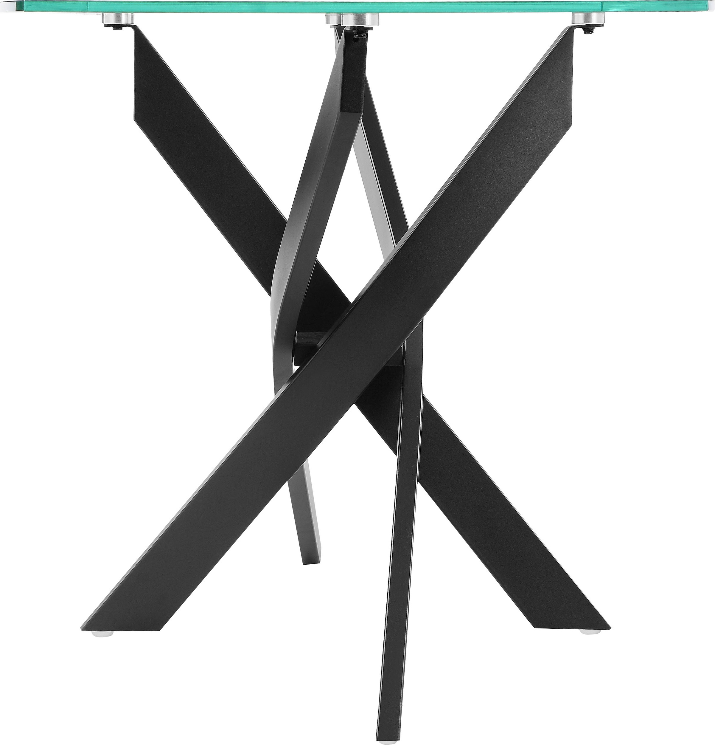 INOSIGN Esstisch »Kairi, TOPSELLER!, OTTOs Choice« Glastischplatte, pulverbeschichtetem Metallgestell, zwei Tischbreiten