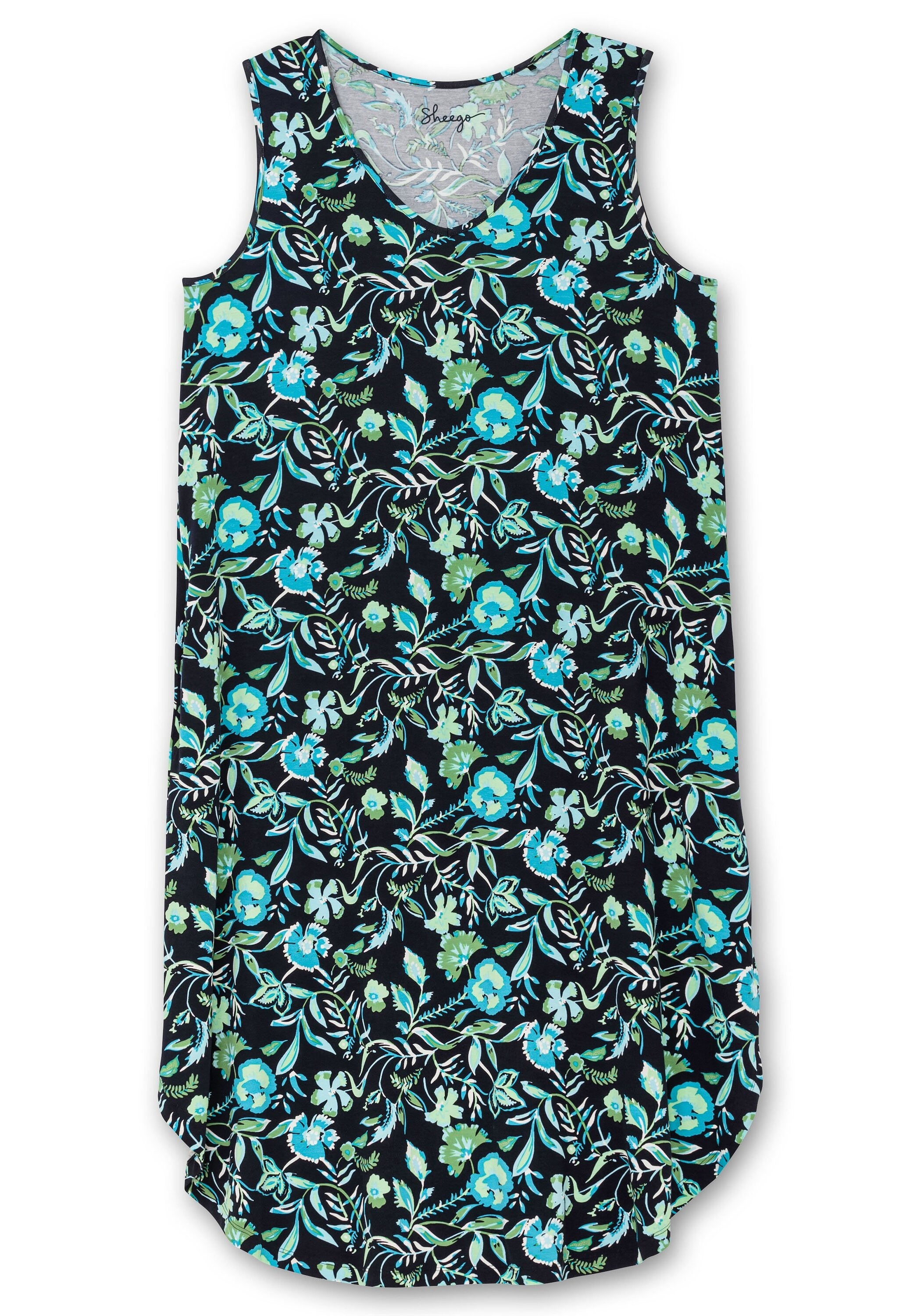 Sheego Jerseykleid »Ärmelloses Midi-Jerseykleid mit Ornamentprint«