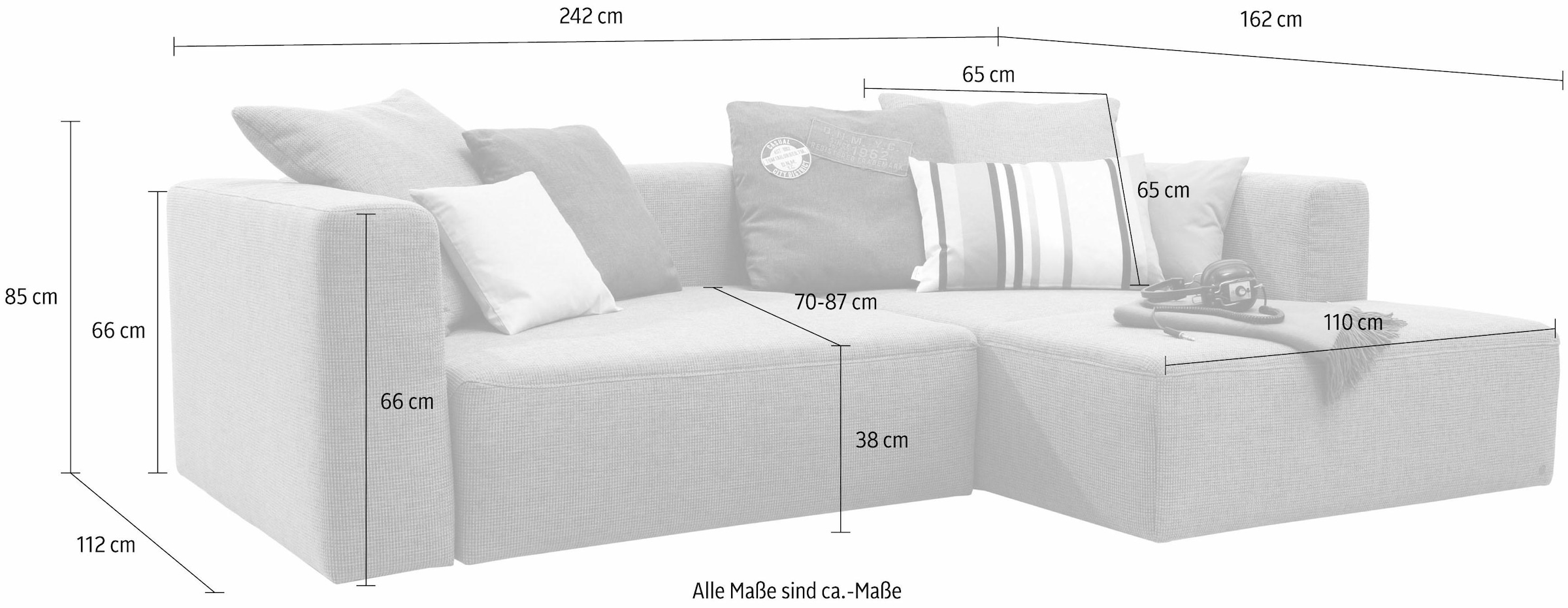 TOM TAILOR HOME Ecksofa »HEAVEN CASUAL S«, aus der COLORS COLLECTION, wahlweise mit Bettfunktion & Bettkasten