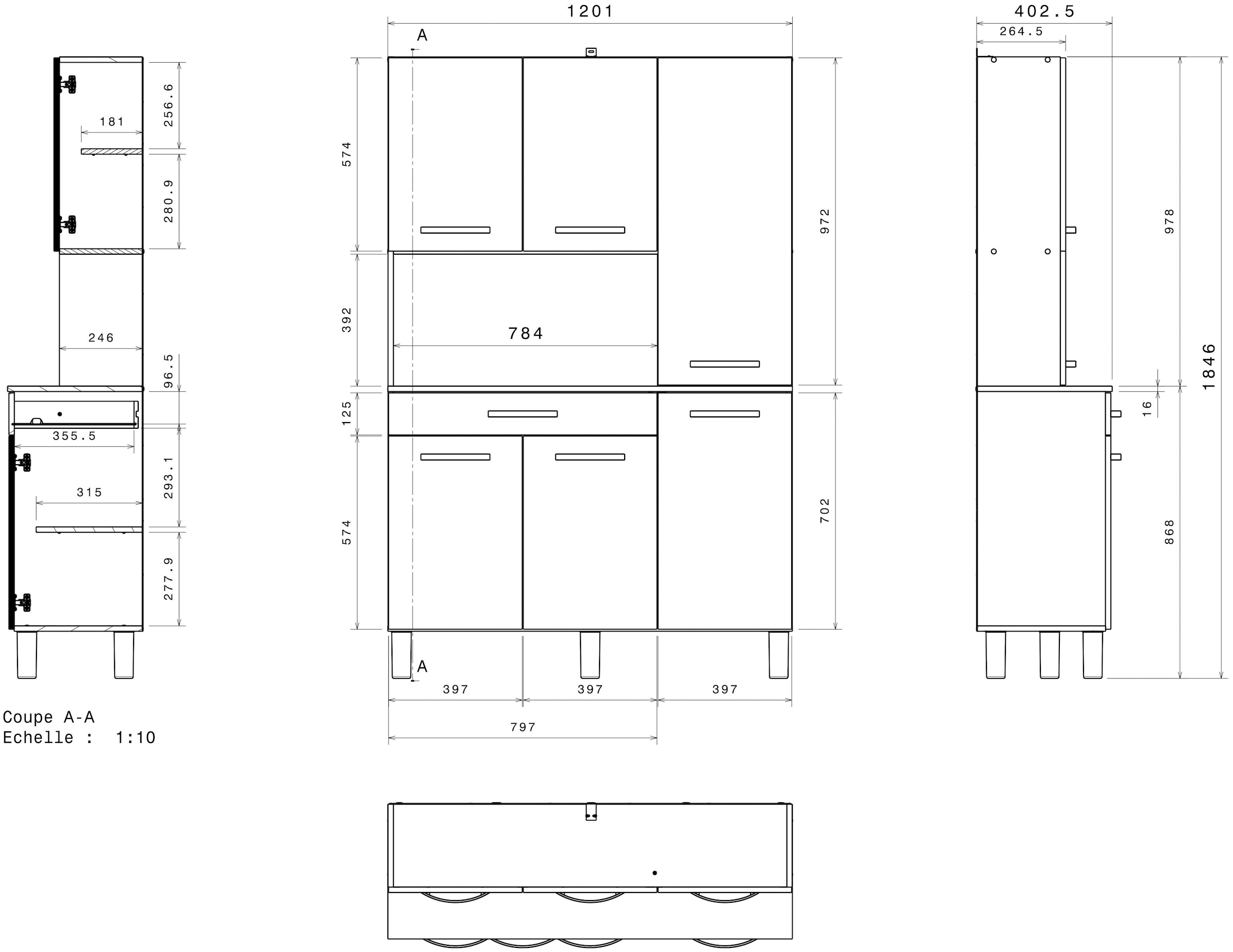 Parisot Schrank-Set »Season 1, Mehrzweckschrank, Buffetschrank, Aufbewahrung«, (Set, 2 St., Set bestehend aus Buffet und Beistellschrank auf Rollen)