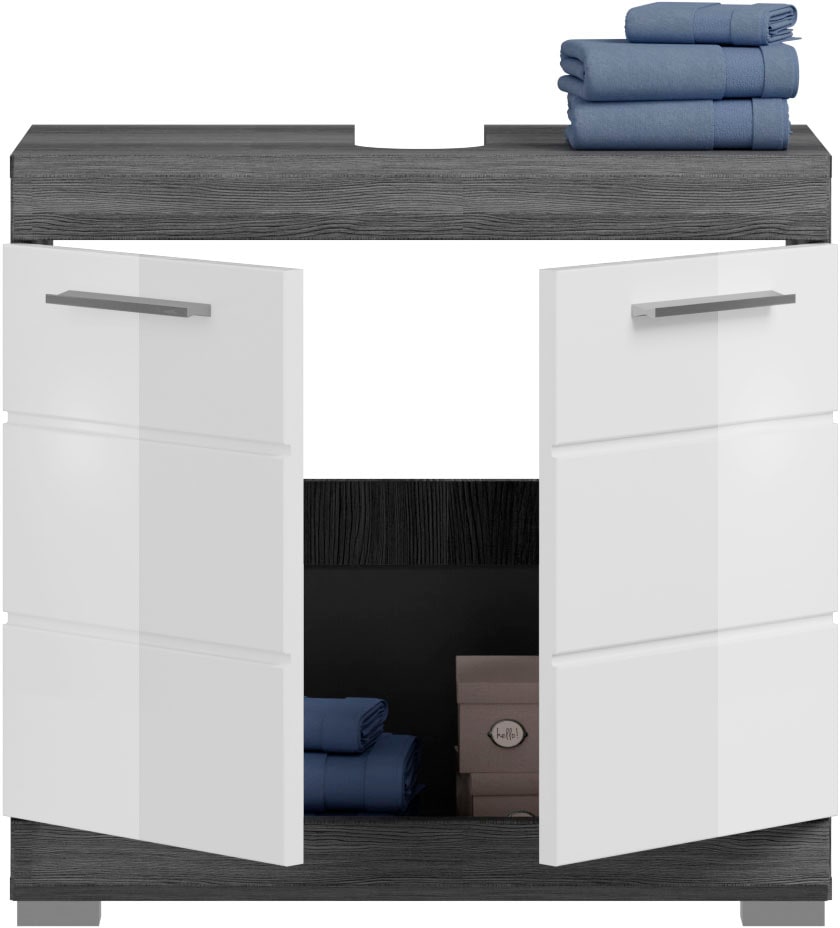 INOSIGN Badmöbel-Set »Siena, 3 teilig, bestehend aus:«, (Set, 3 St.), Hochschrank, Waschbeckenunterschrank, Spiegel