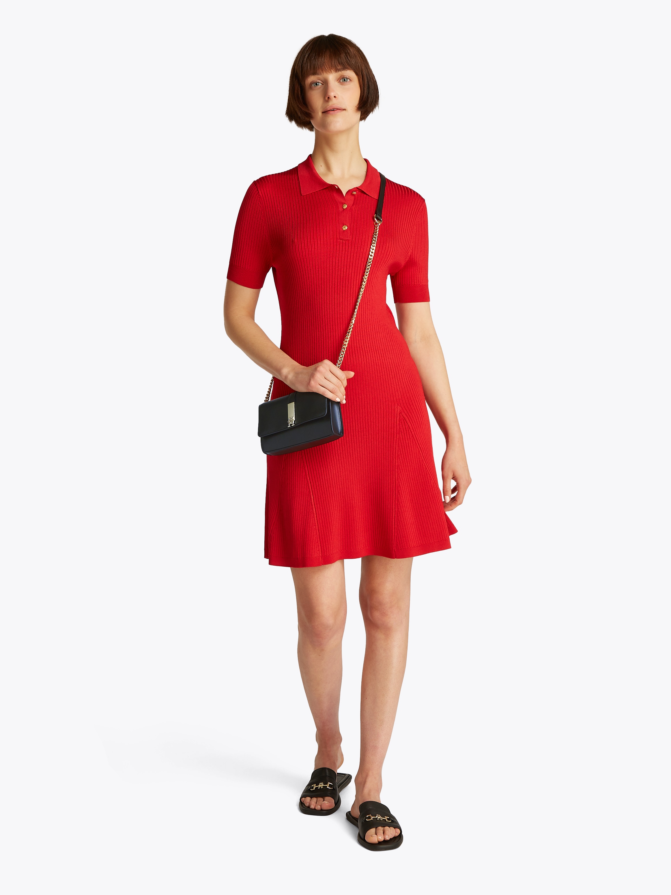 Tommy Hilfiger Umhängetasche »TH HERITAGE MINI CROSSOVER CHAIN«, Abendtasche, Mini Bag, Schultertasche mit goldfarbenen Details