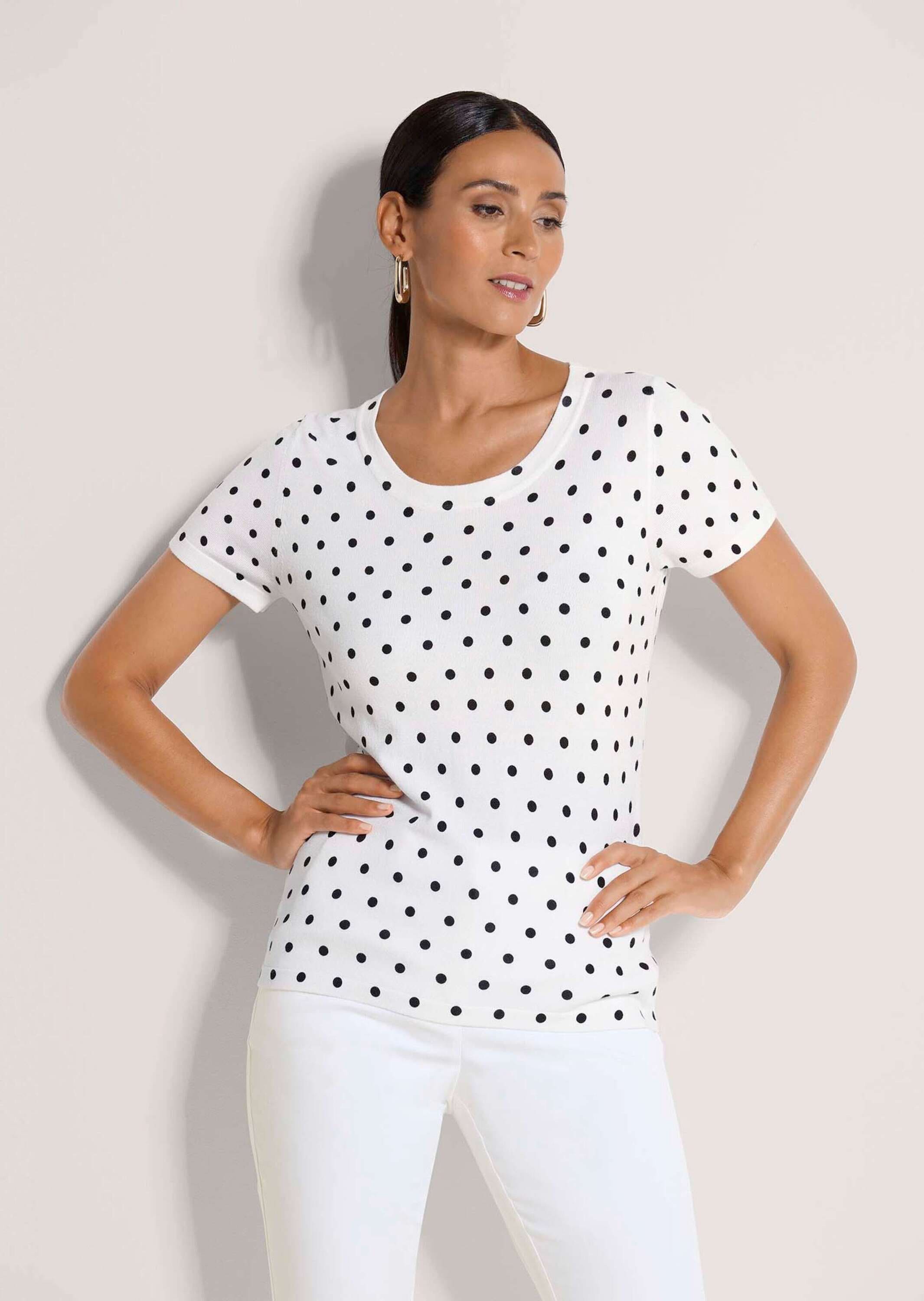 MADELEINE Longpullover »Strickshirt Glattstrickpullover mit Punkte-Print« Punkteprint