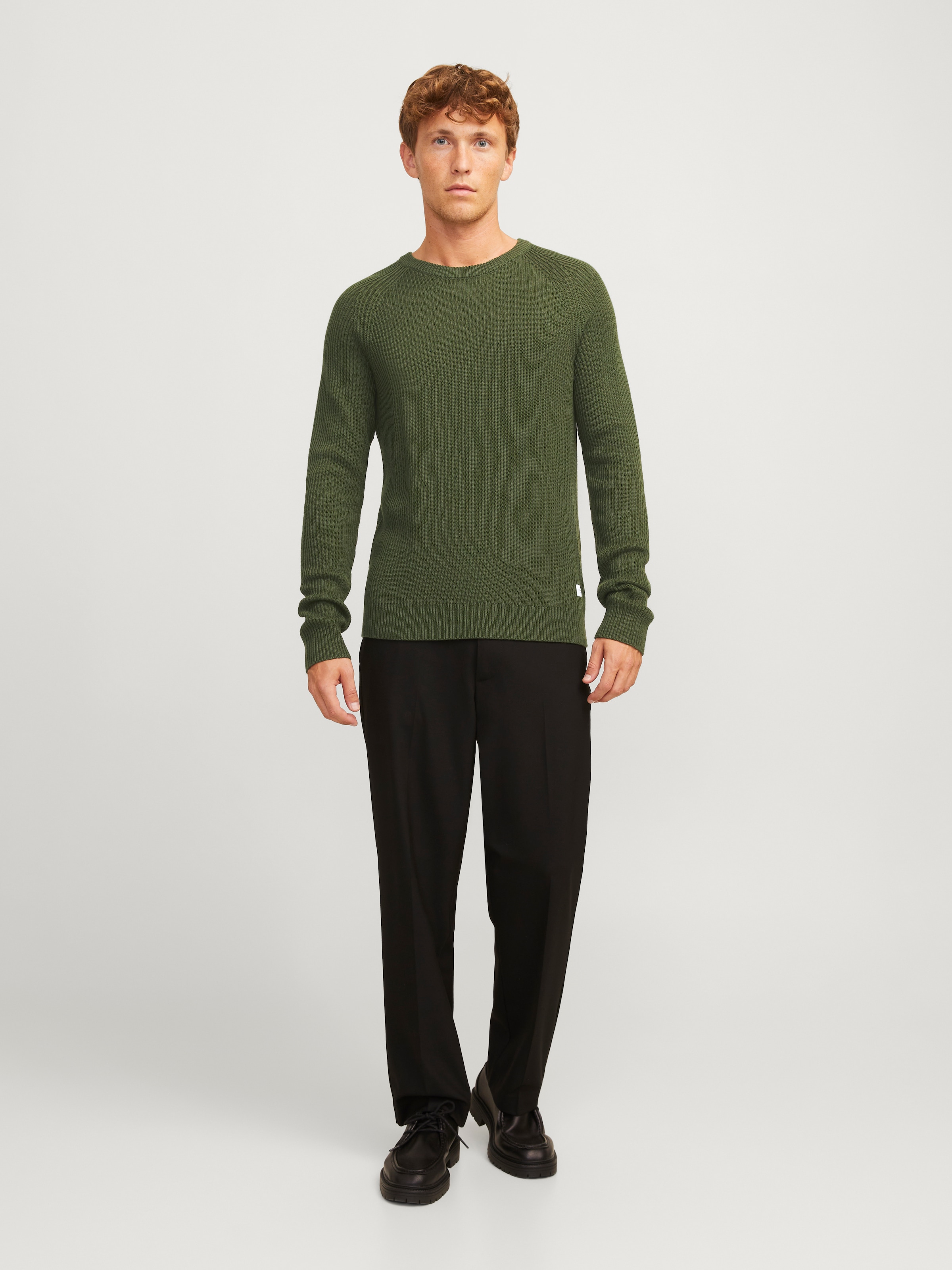 Jack & Jones Rundhalspullover »JJPANNEL KNIT CREW NECK AW24«