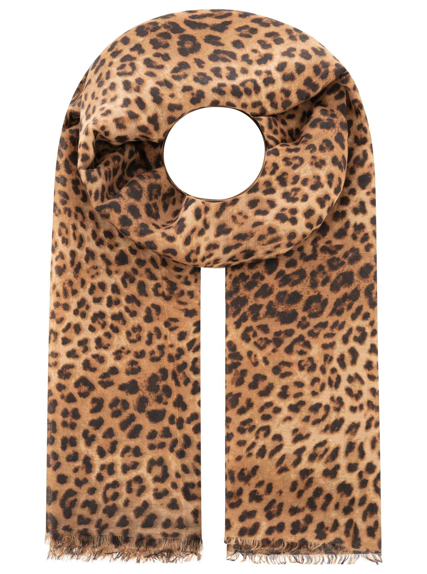 Zwillingsherz Schal »"Print Leo"« Leomuster, Fransen an den Enden