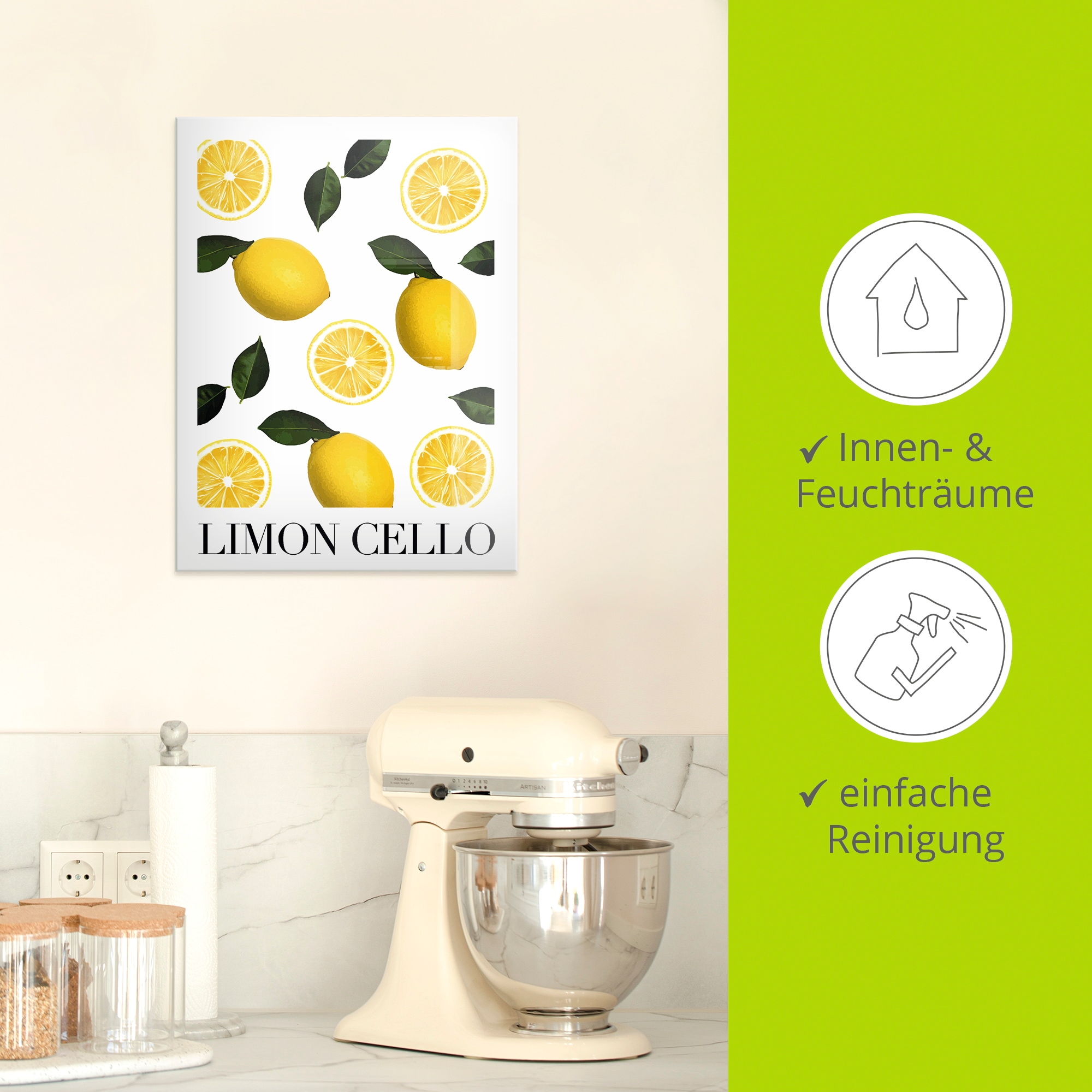 Artland Glasbild »Limon Cello« Arrangements 1 Stk. tlg. in verschiedenen Größen