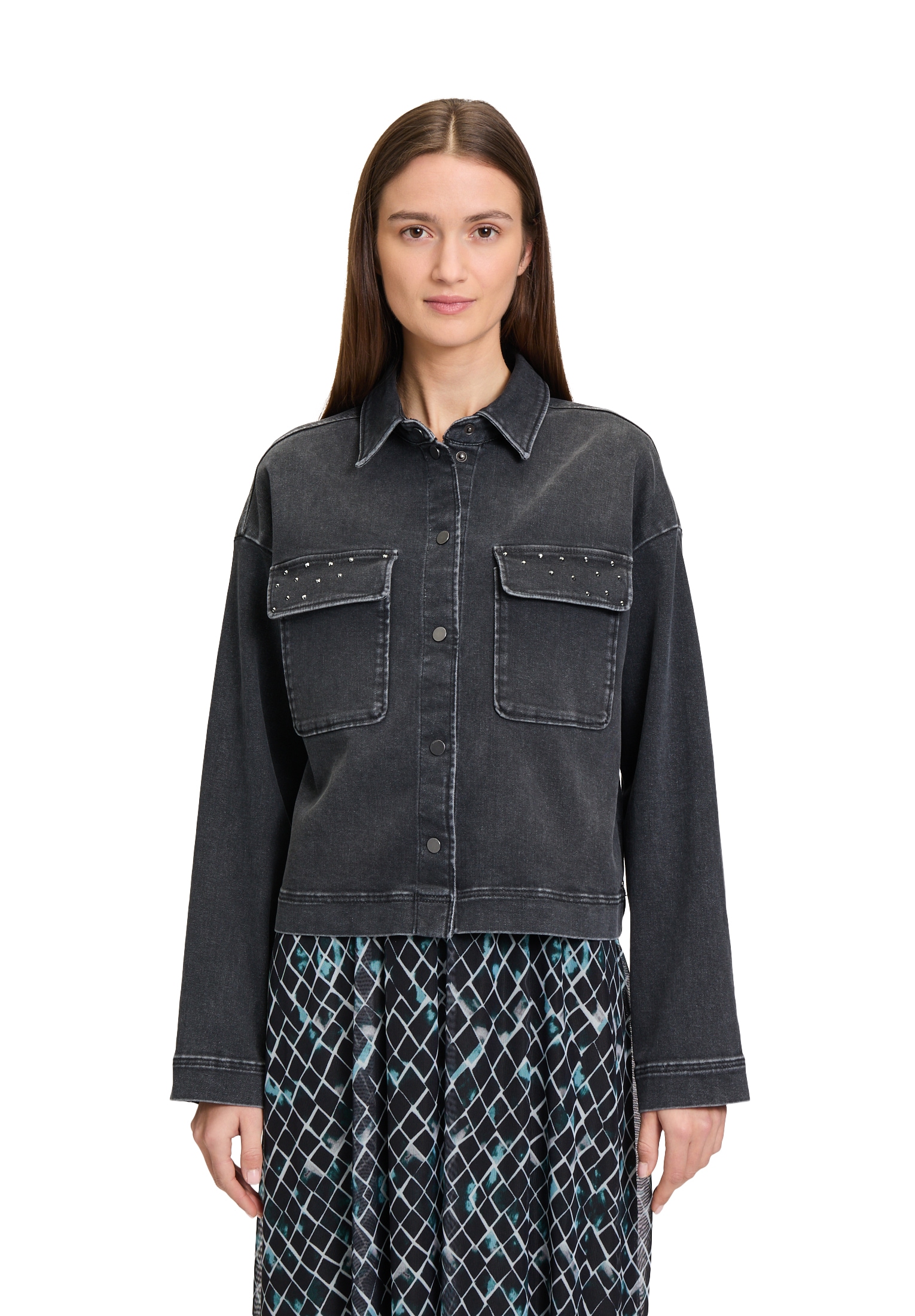 Betty&Co Jeansblazer »Jeansjacke mit aufgesetzten Taschen«