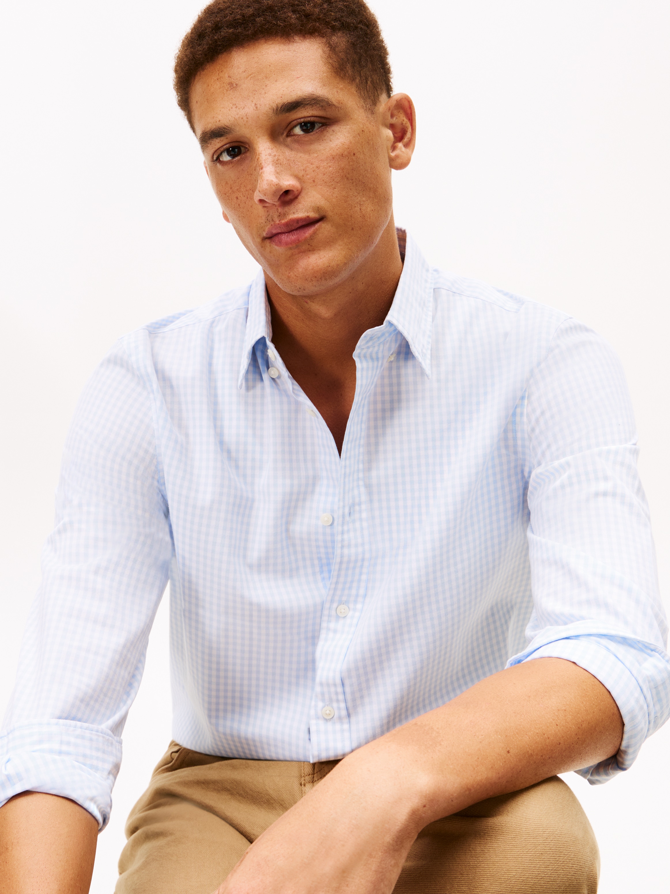 Tommy Hilfiger Langarmhemd »FLEX POPLIN BIG GINGHAM« regular fit, Button-down-Kragen