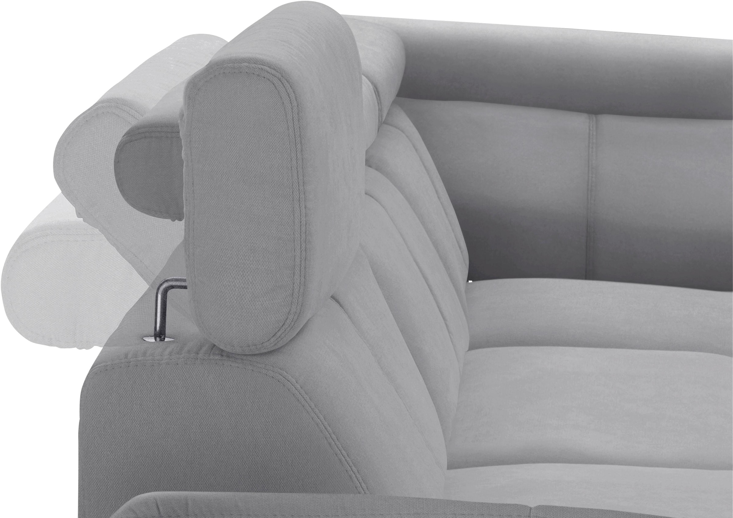 exxpo - sofa fashion Ecksofa »Salerno, klassisch modernes Funktionssofa, hoher Sitzkomfort, L-Form« inkl. Kopf- und Armteilverstellung, wahlweise mit Bettfunktion