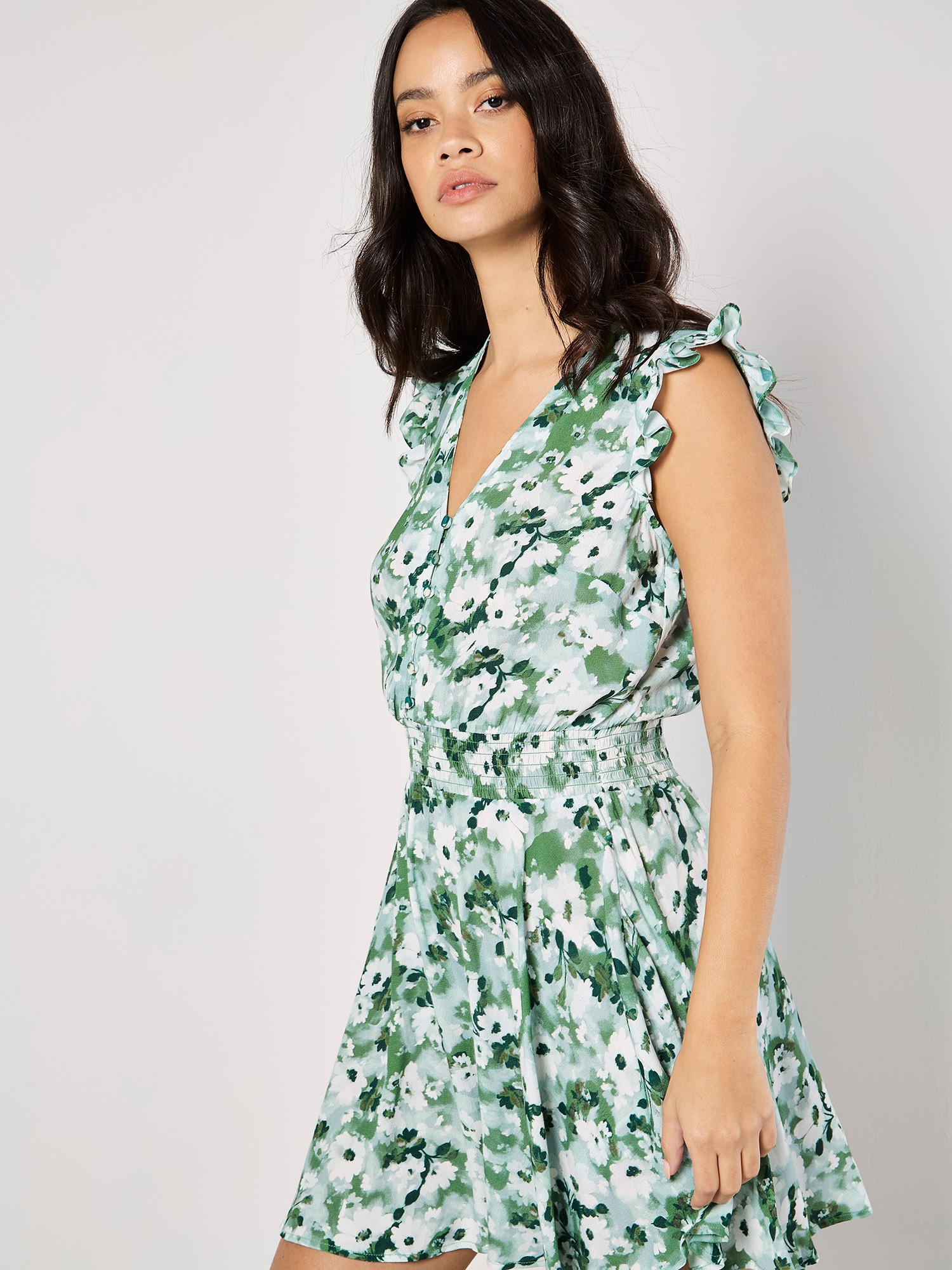 Apricot Minikleid »Minikleid« mit Rüschenärmeln