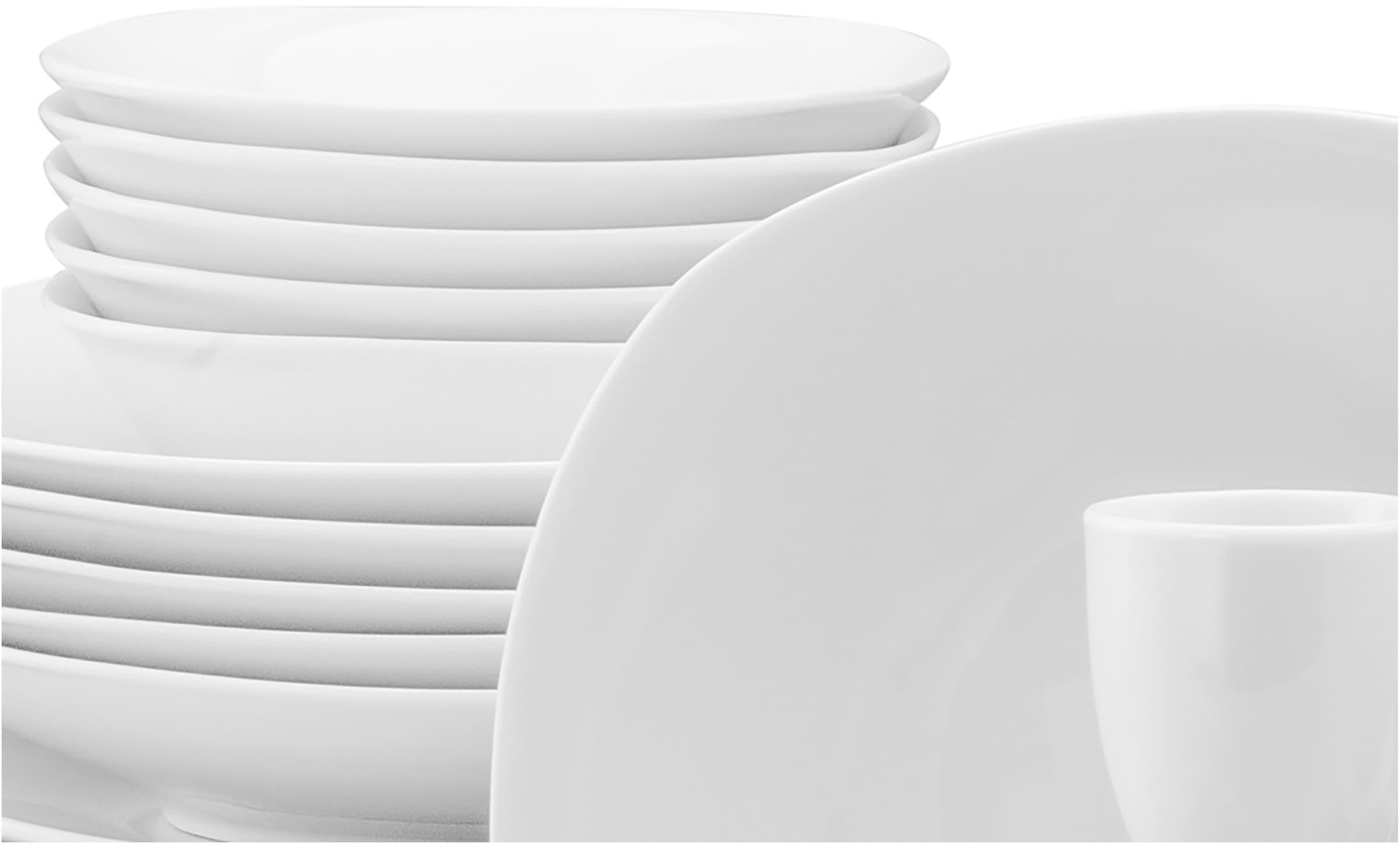CreaTable Kombiservice »Square Weiß, Kombi-Service 62-tlg« Daily Use, Zeitlos