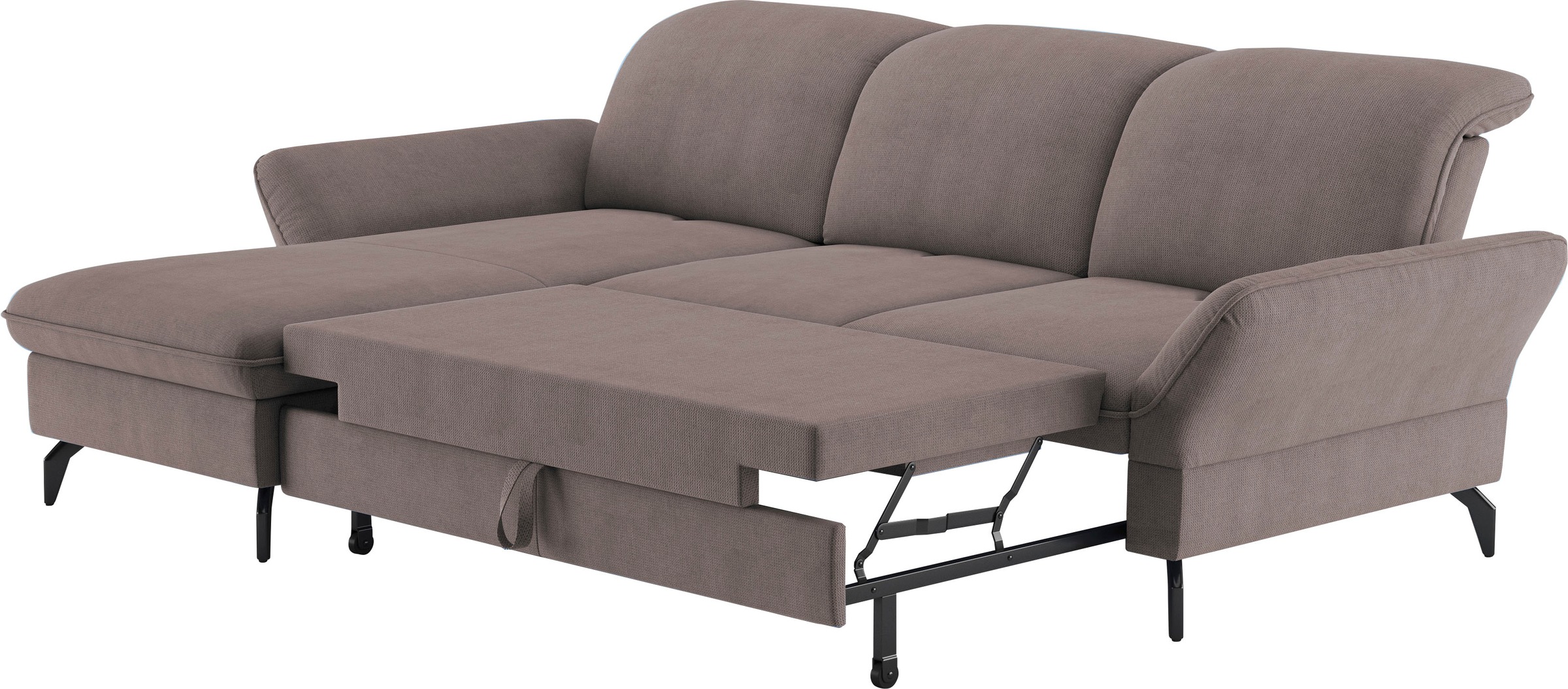 sit&more Ecksofa »Leandro L-Form«, Wahlweise mit Bett-, Kopfteil - und Armlehnfunktion, sowie Bettkasten