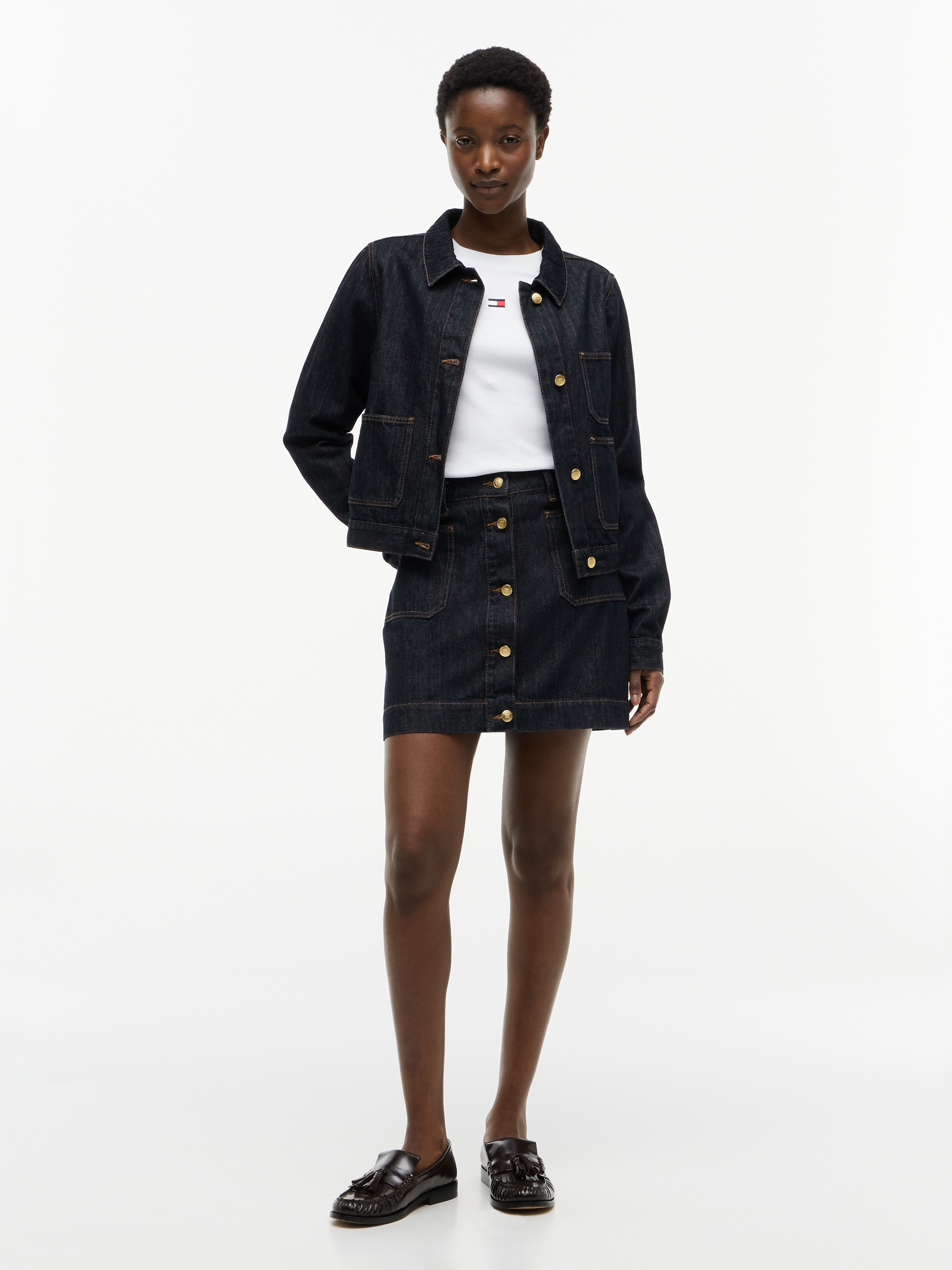 Tommy Hilfiger Jeansjacke »LADY JACKET RINSE« ohne Kapuze mit praktischen Taschen, aus Baumwolle