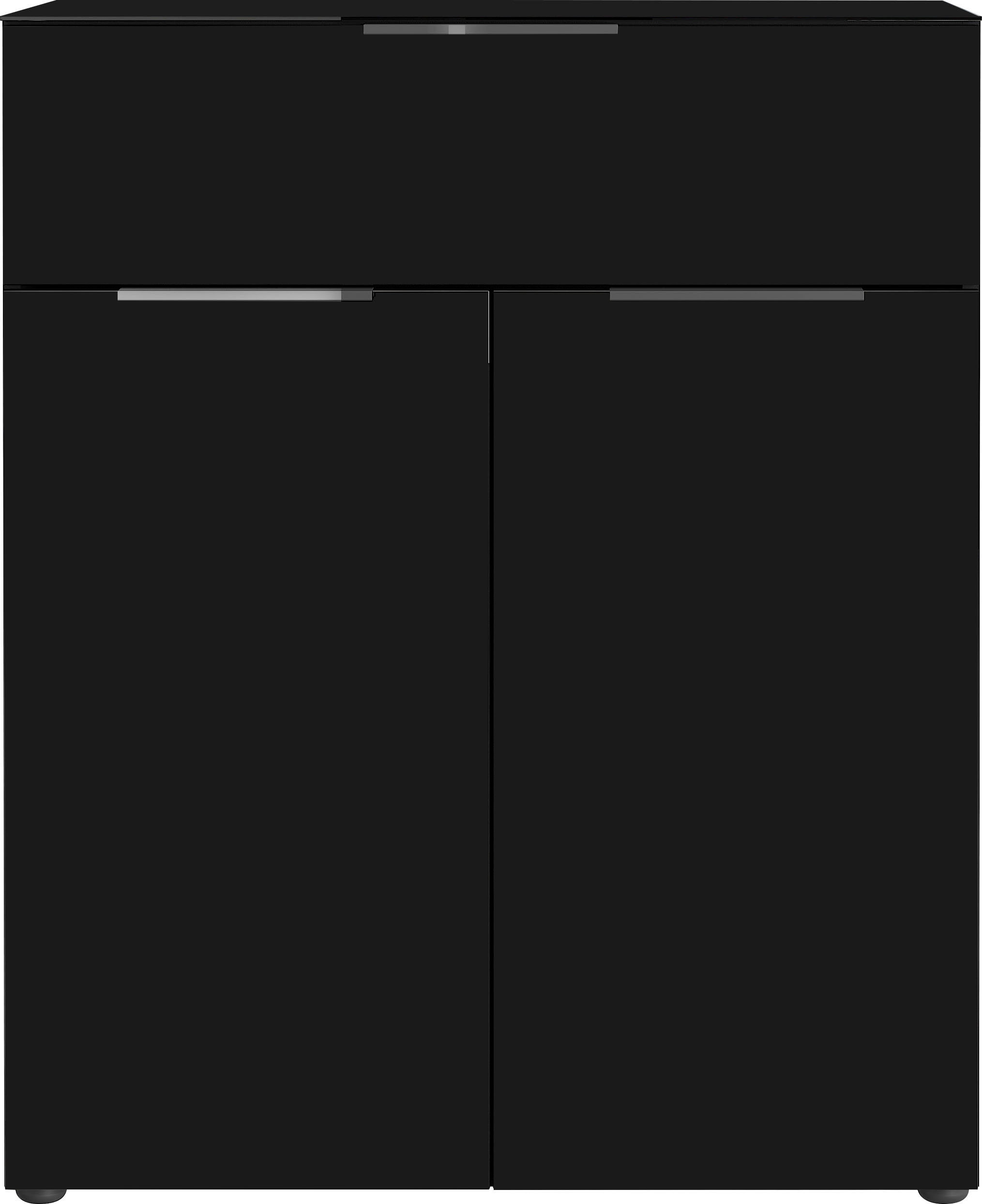 Kombikommode »Oakland«, Breite 83 cm, Fronten und Oberboden mit Glasauflage