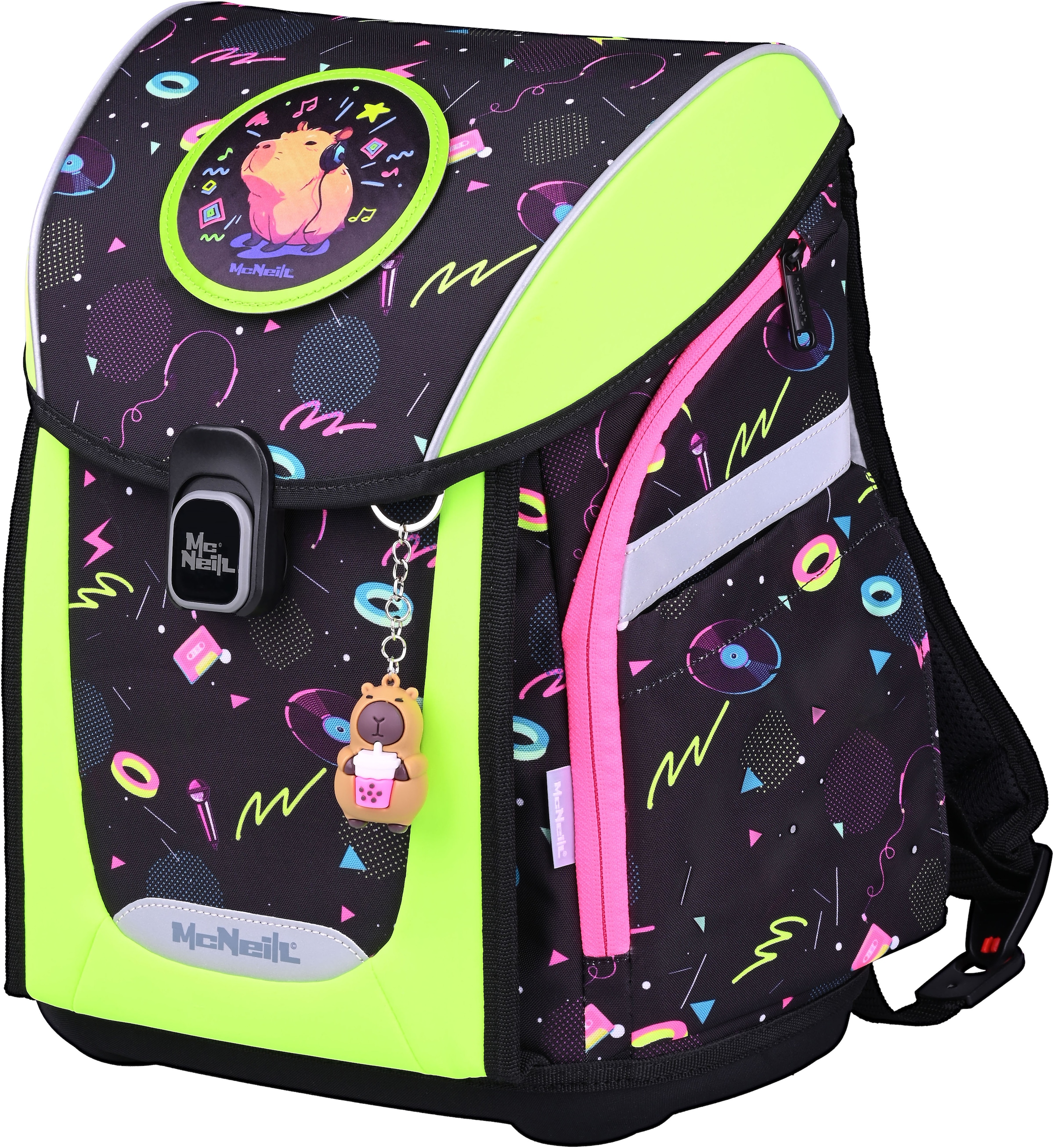 McNeill Schulranzen »Primo, inkl. Etui, Turnbeutel,« Reflektierende Streifen auf den Schultergurten;Retroreflektierende Flächen