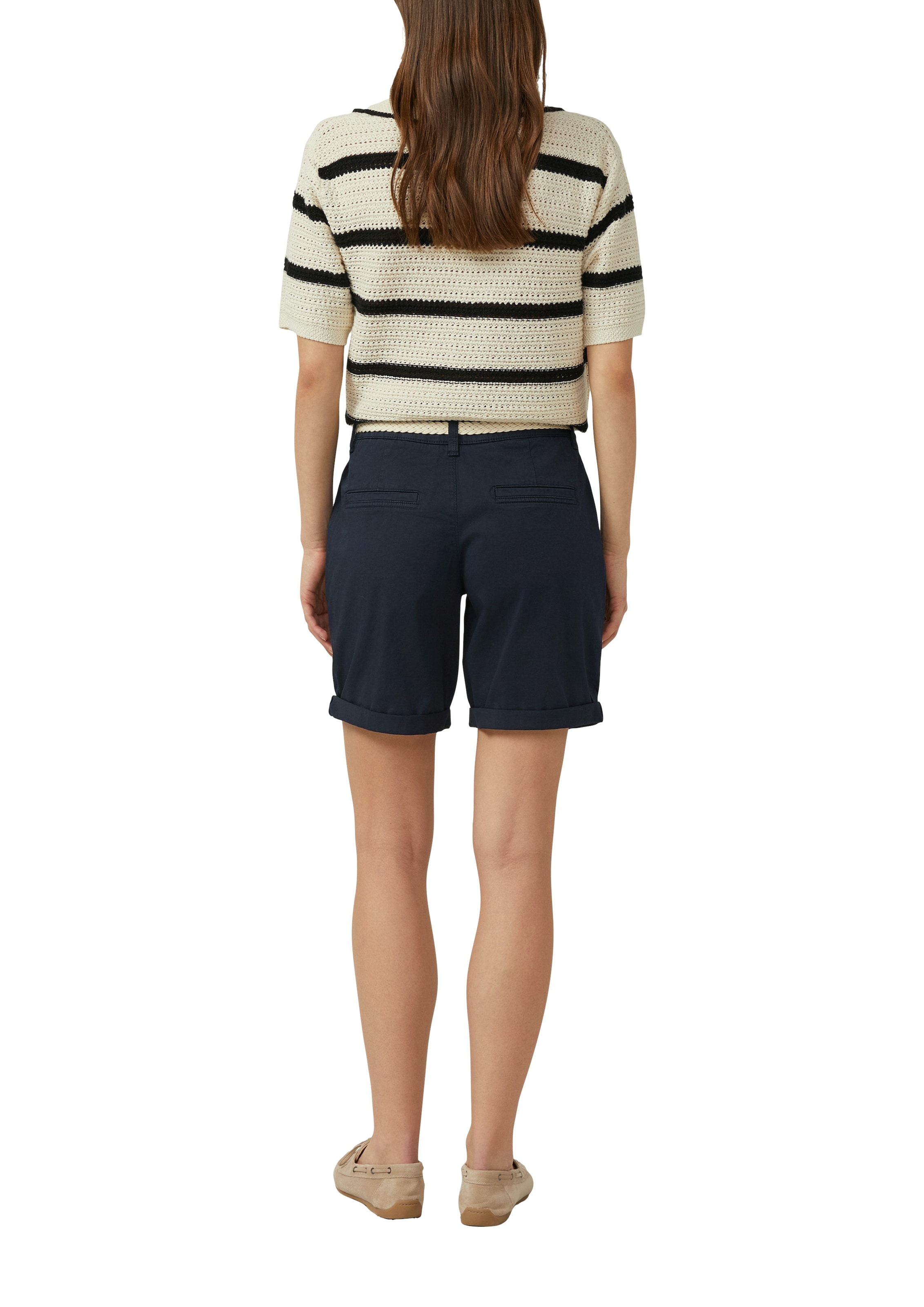s.Oliver Bermudas  inkl. geflochtenem Gürtel, Baumwollstretch