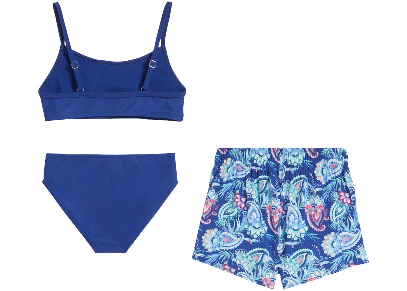 bonprix Badeanzug Set, 3er,  3er Set, mit passender Badeshorts, aus elastischem Material