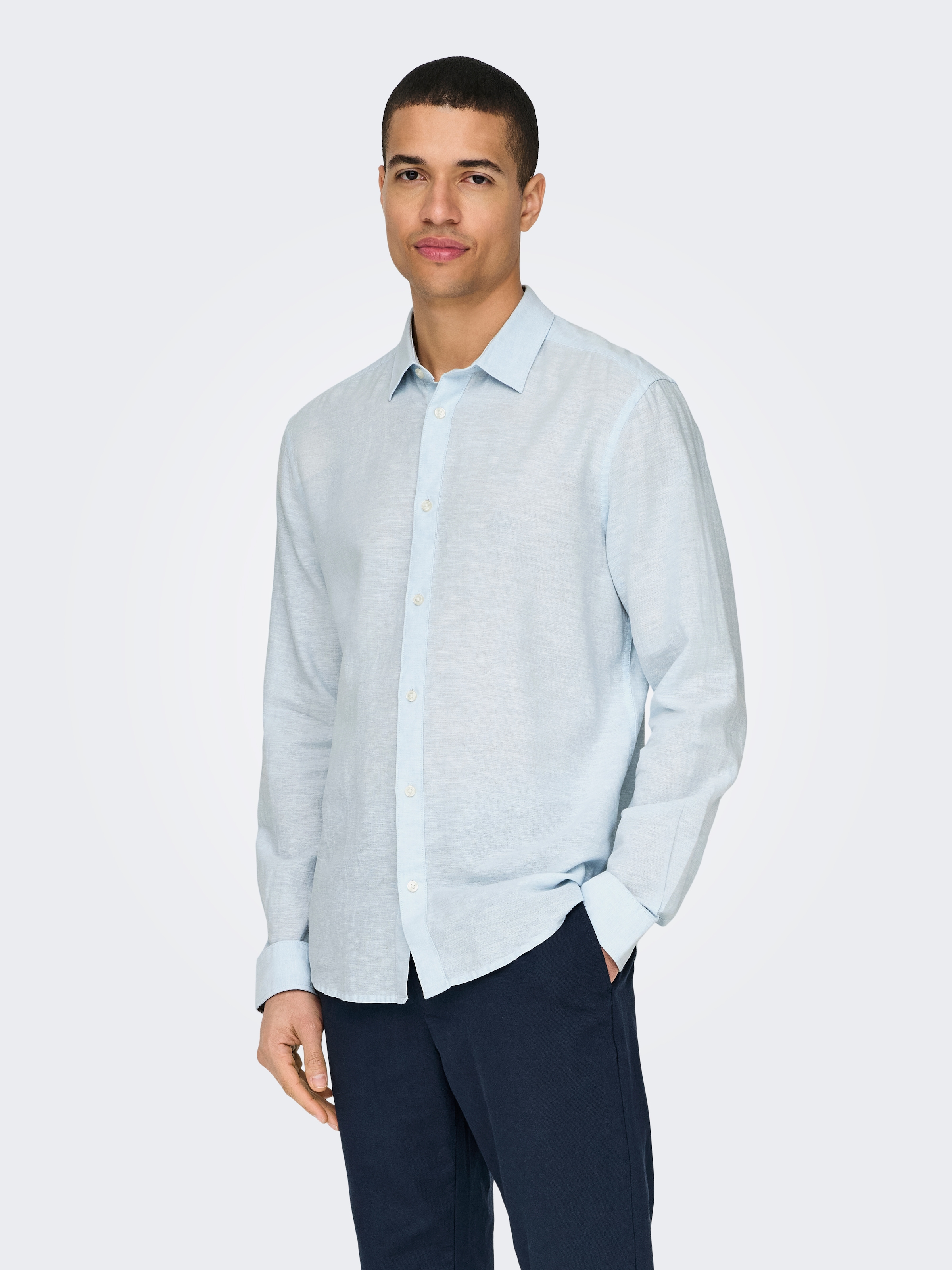 ONLY & SONS Langarmhemd »ONSCAIDEN LS SOLID LINEN SHIRT NOOS«