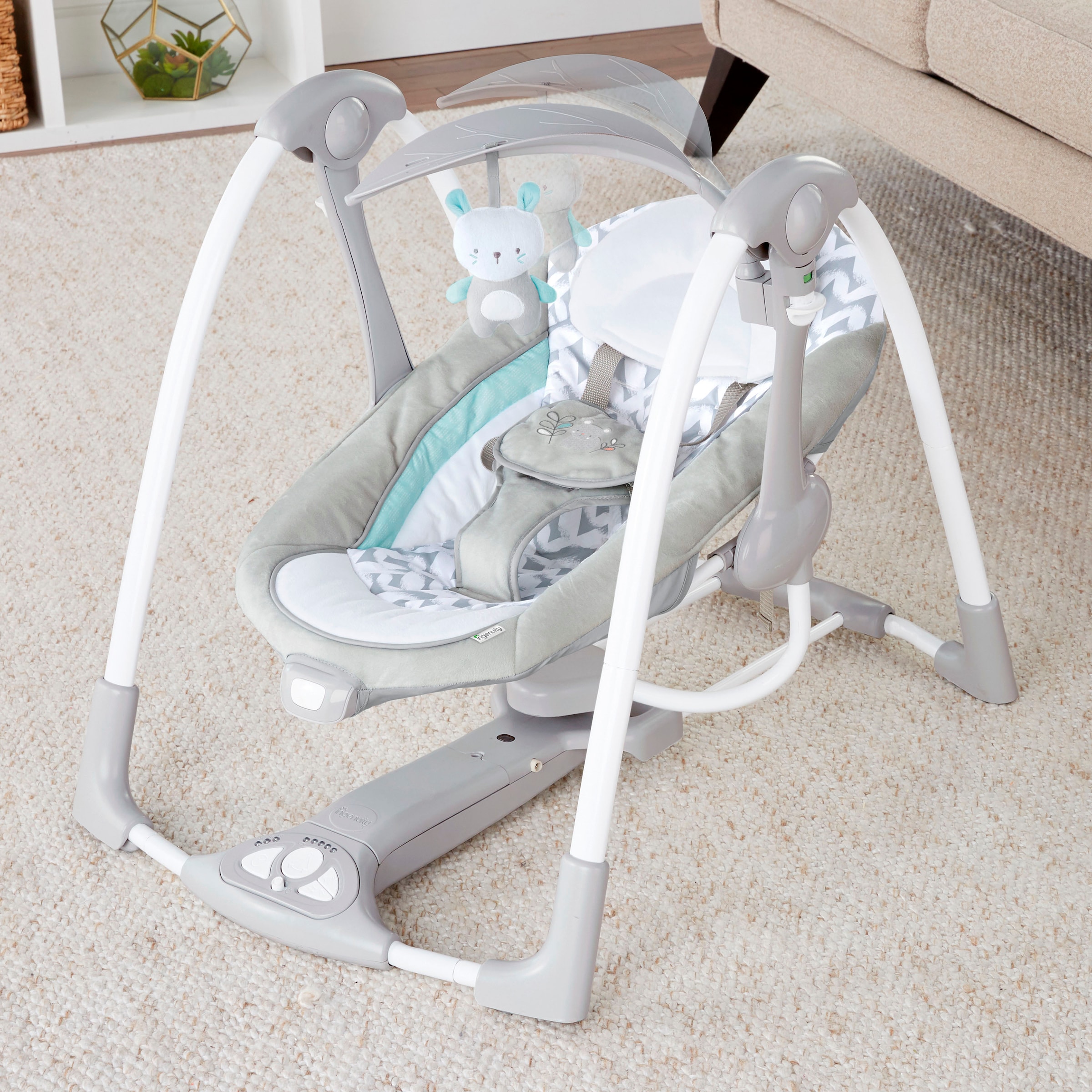 ingenuity Babyschaukel »ConvertMe Swing-2-Seat Portable Swing - Raylan« mit automatischer Schaukelfunktion und Sound-Effekt