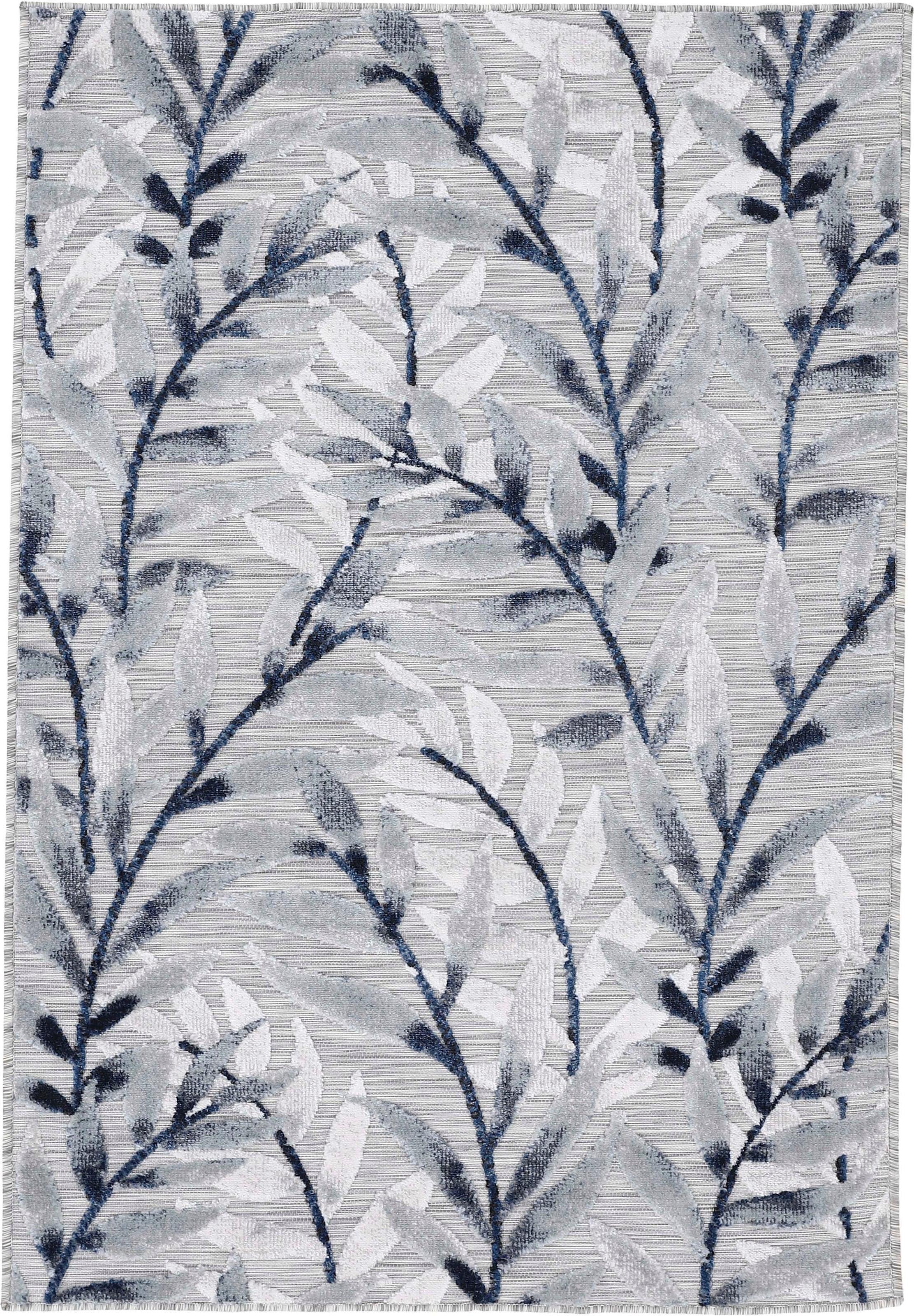 carpetfine Teppich »Deja 100«, rechteckig, robustes Flachgewebe, Motiv- Floral  Palmenblätter, Hoch-Tief Effekt bei OTTO