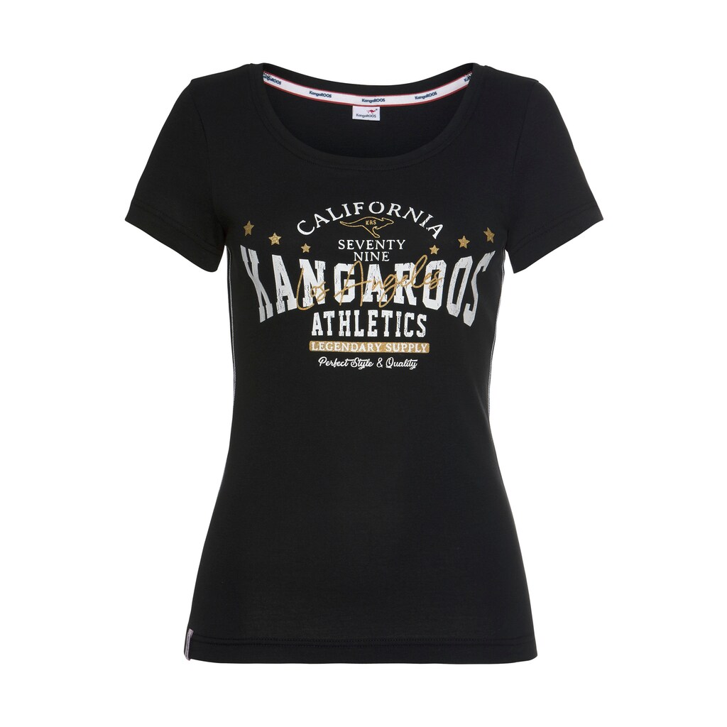 KangaROOS T-Shirt, mit goldgfarbenem Glitzerdruck