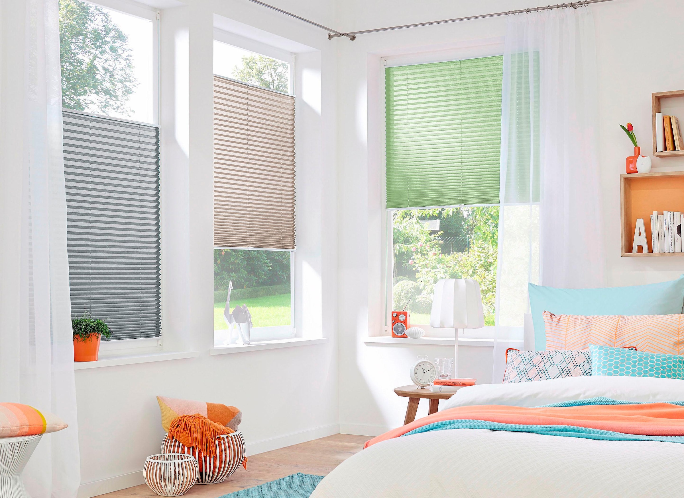 my home Plissee »DAHRA - in Crush-Optik« Lichtschutz ohne Bohren verspannt Fixmaß, Bestseller mit über 5500 4,5-Sterne-Bewertungen, Klemmträger