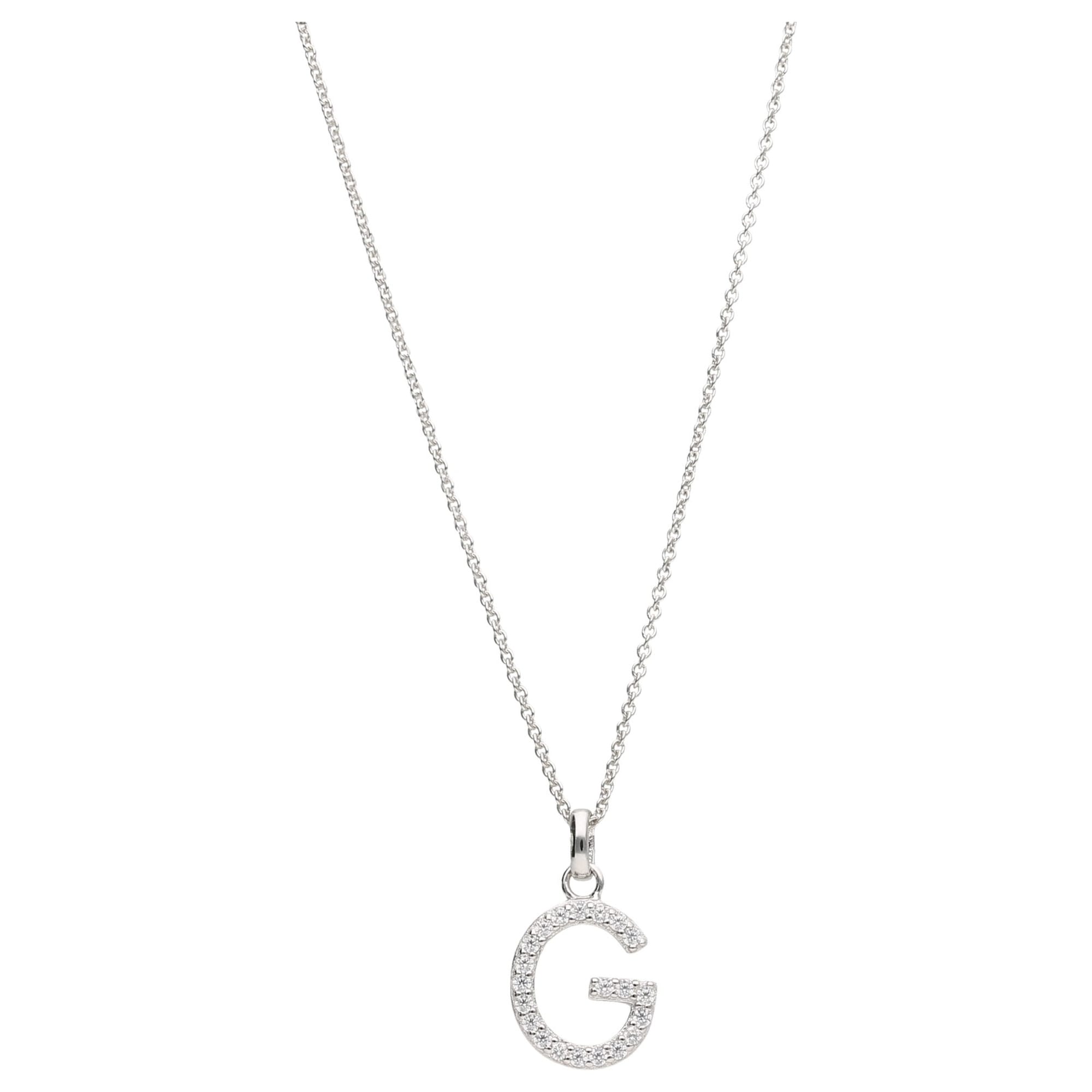 Smart Jewel Kette mit Anhänger »Kette Buchstabe G mit Zirkonia Steine, Silber 925«
