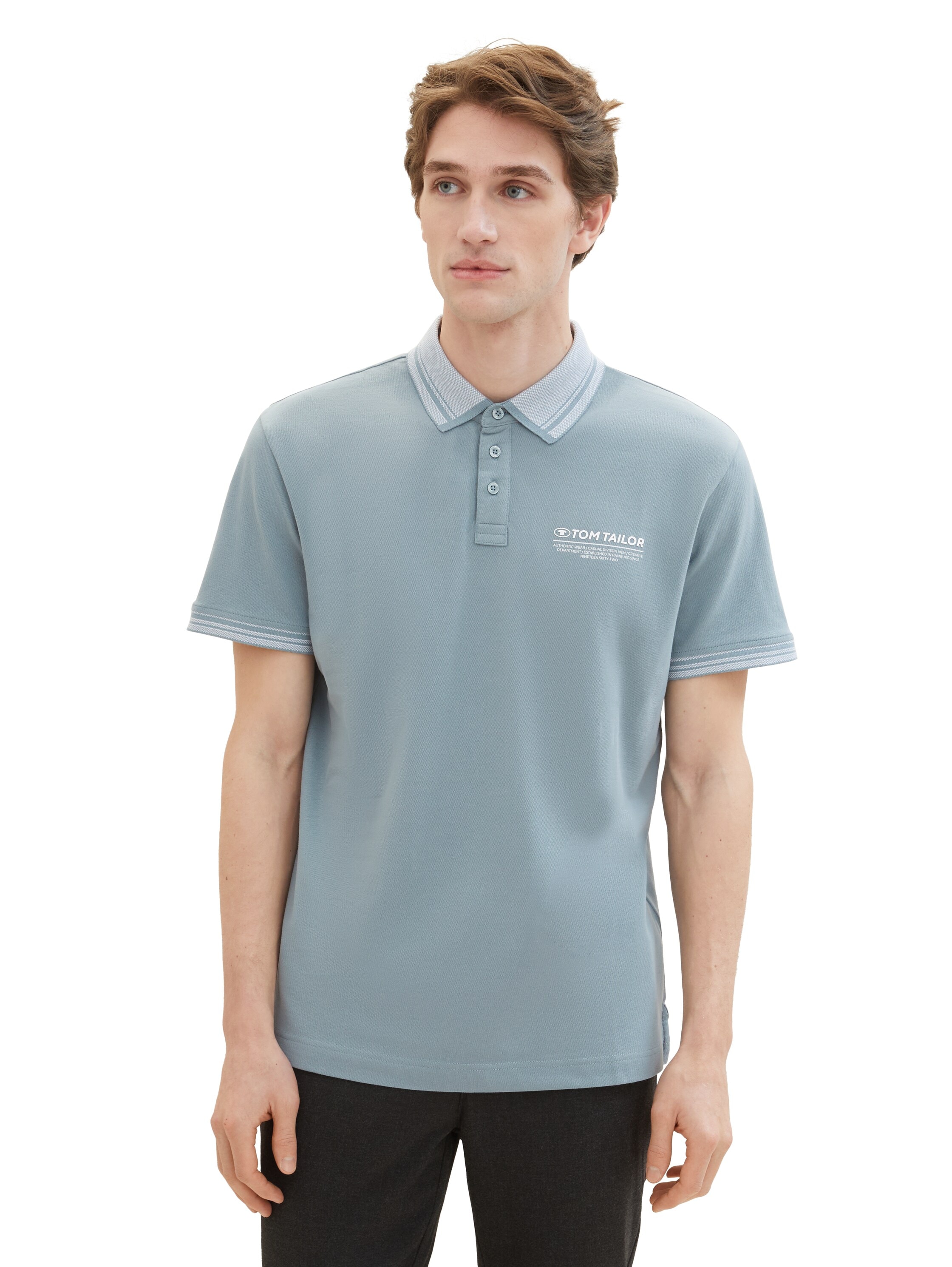 TOM TAILOR Poloshirt, mit Logo-Schriftzug auf der Brust