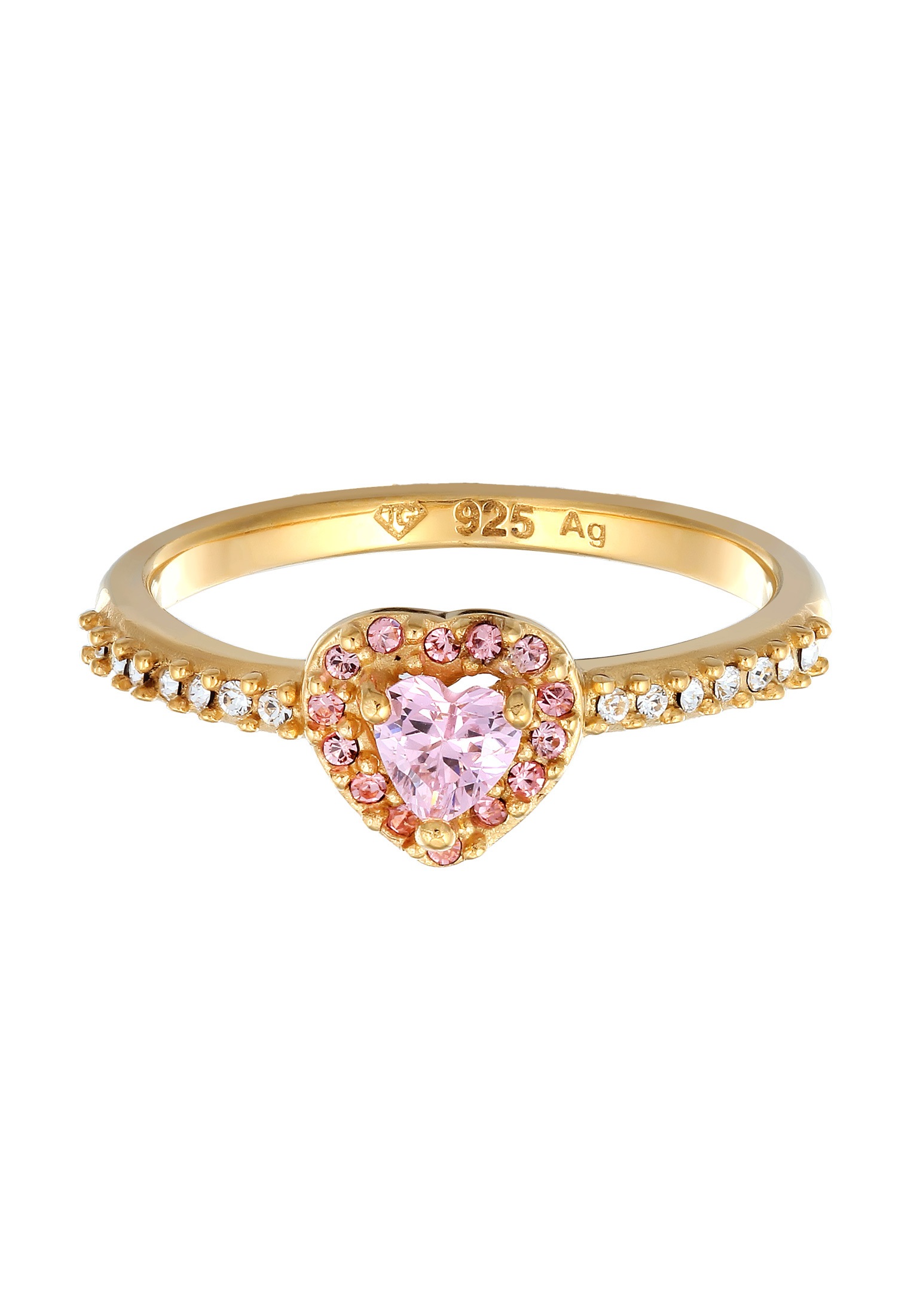 Elli Silberring »Ring Herz Zirkonia Weiß 925 Sterling Silber«