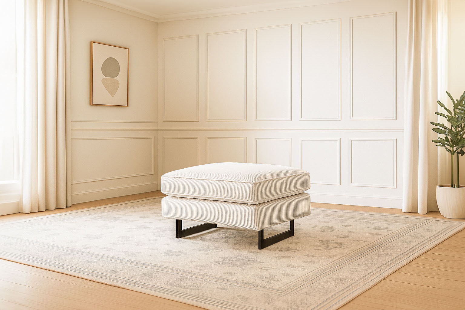 Home affaire Polsterhocker »Pinto« mit Keder, Metallfüßen und auch in Cord Bezug erhältlich