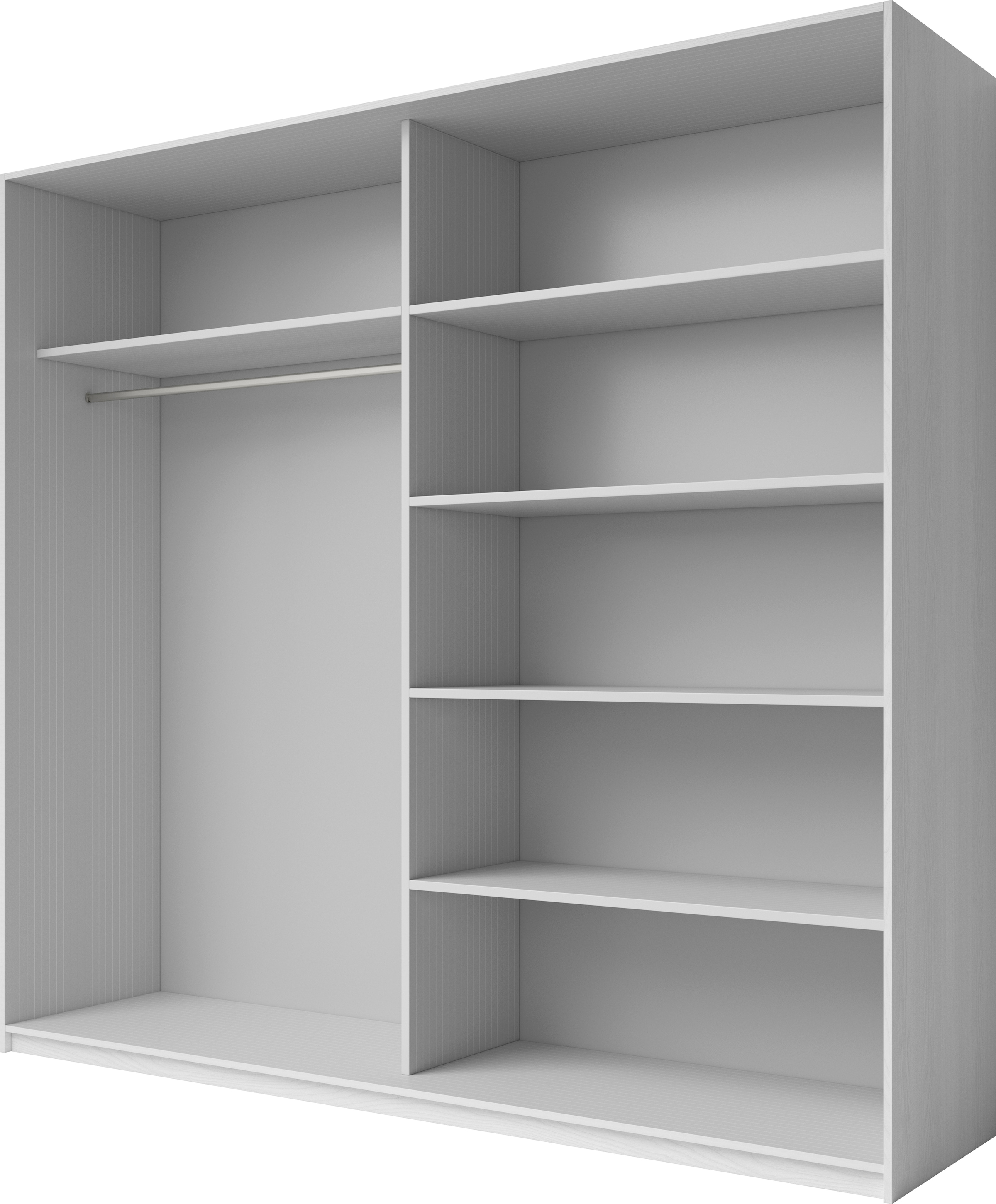 Home affaire Schwebetürenschrank »Galaxy Kleiderschrank, Wäscheschrank 200, 220 oder 270cm breit«, INKLUSIVE kompletter Innenausstattung, Metallgriffe