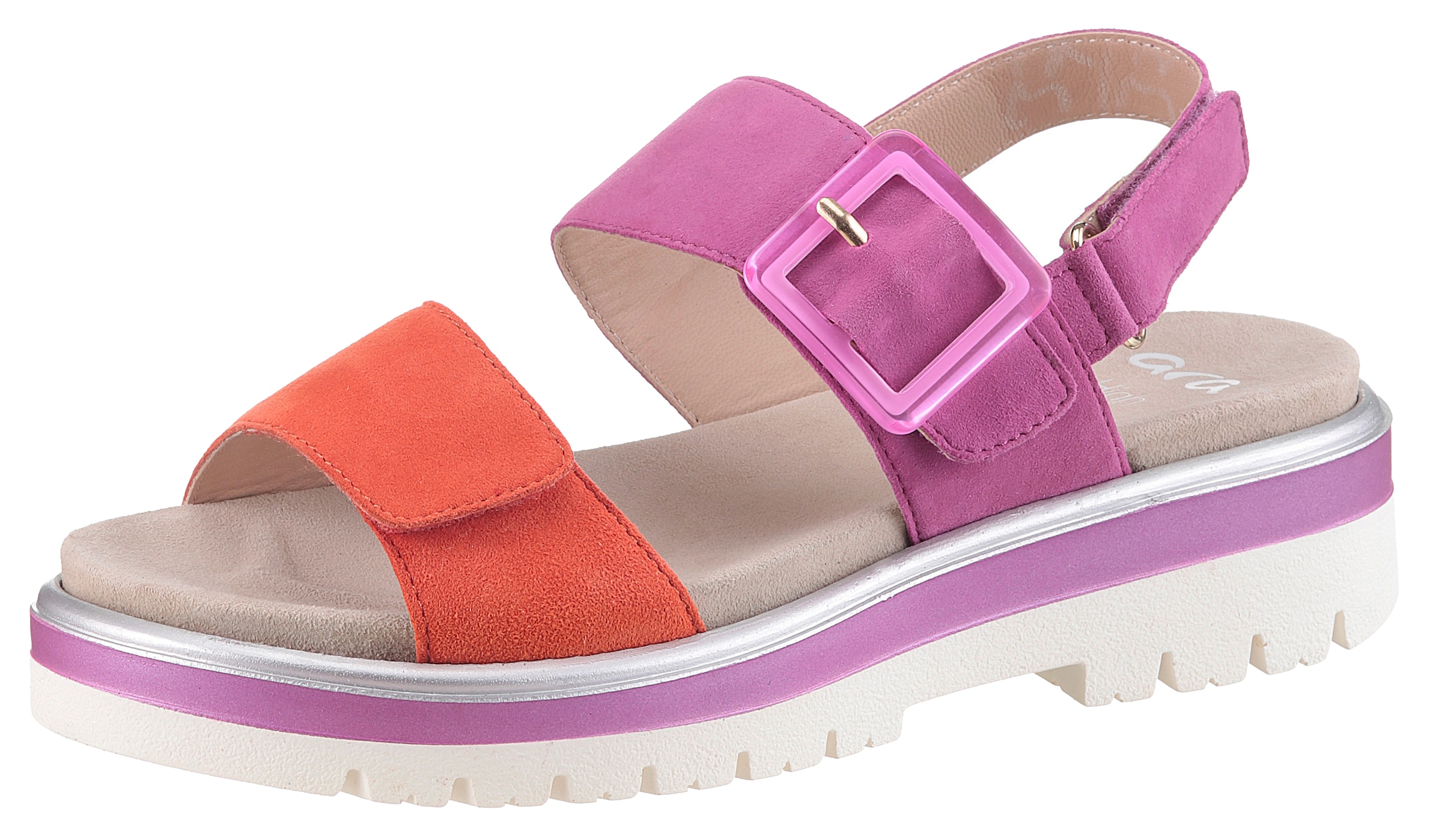 Ara Plateausandaletten »MALAGA«, Plateausandale, Klettschuh in Bequemweite G (= weit)