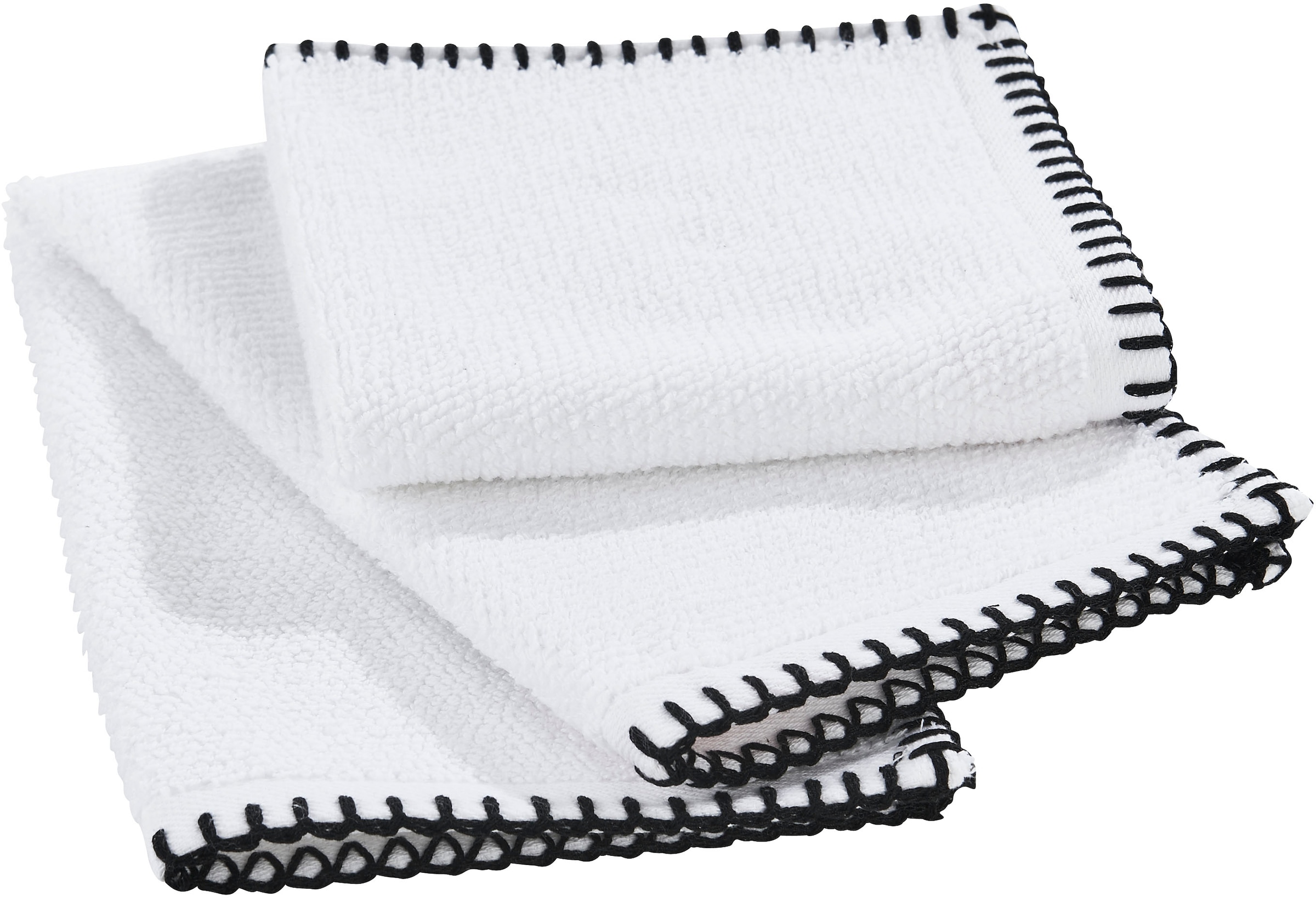done.® Handtuch Set »Deluxe Prime 2xHandtücher (50x100 cm), 2x Duschtücher (70x140 cm)«, (Set, 4 St., 2 Handtücher (50x100 cm)-2 Duschtücher (70x140 cm), mit einfassender Ziernaht in schwarz