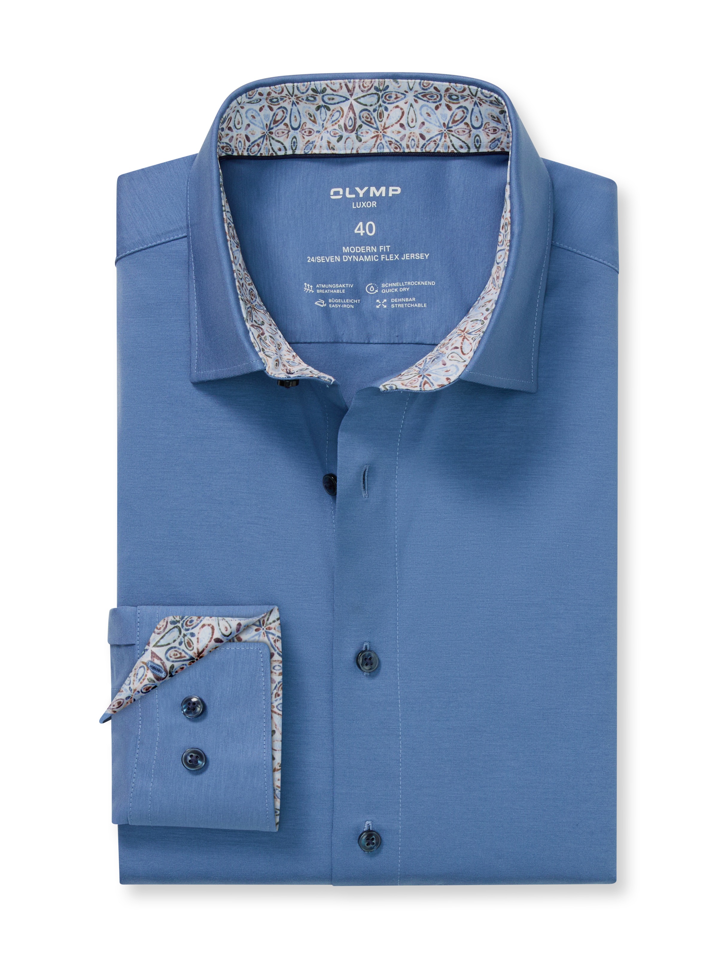OLYMP Langarmhemd »Luxor 24/Seven« New Kentkragen, modern fit, Businesshemd, bügelleicht