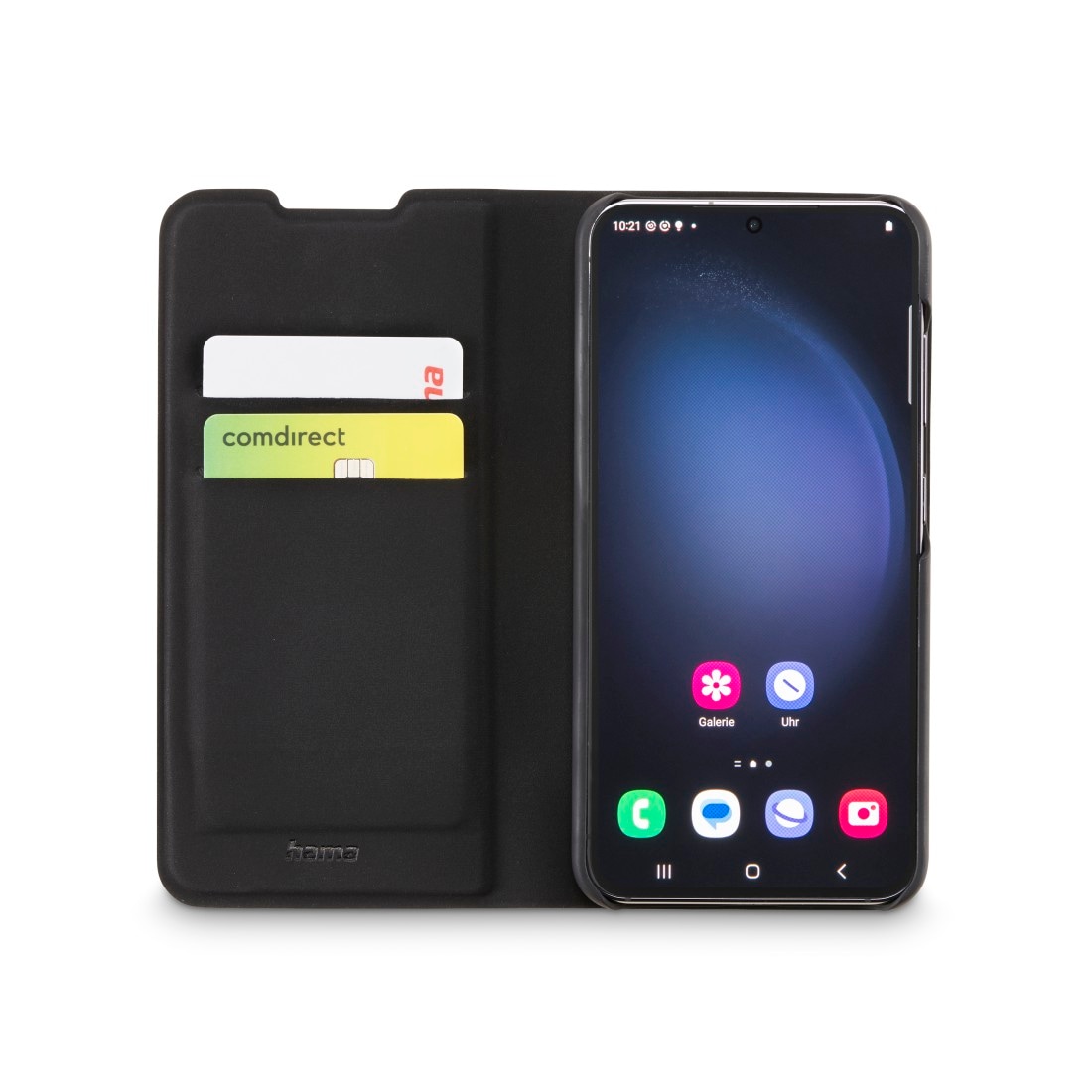 Hama Smartphone-Hülle »Booklet für Samsung Galaxy S23, Schwarz, schlankes Design«, Mit Standfunktion und Einsteckfächer