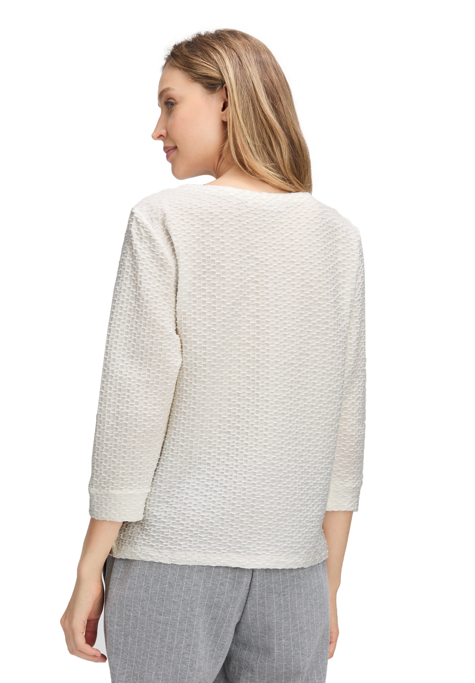 Betty&Co Langarmshirt »Strukturshirt mit Rundhalsausschnitt«