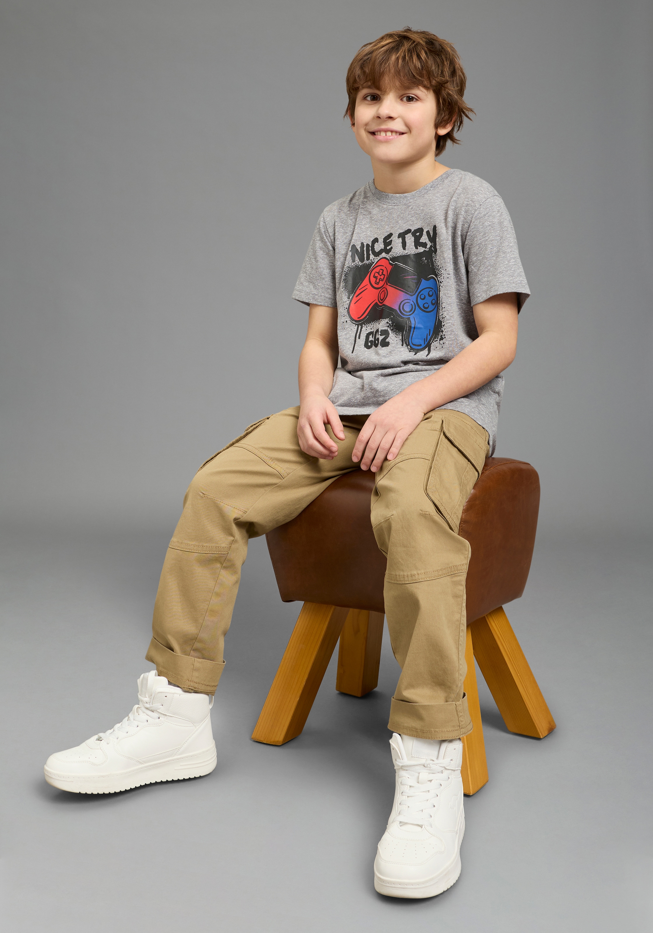 KIDSWORLD T-Shirt »Gamer-Druck: NICE TRY« , cooler Gamer-Print