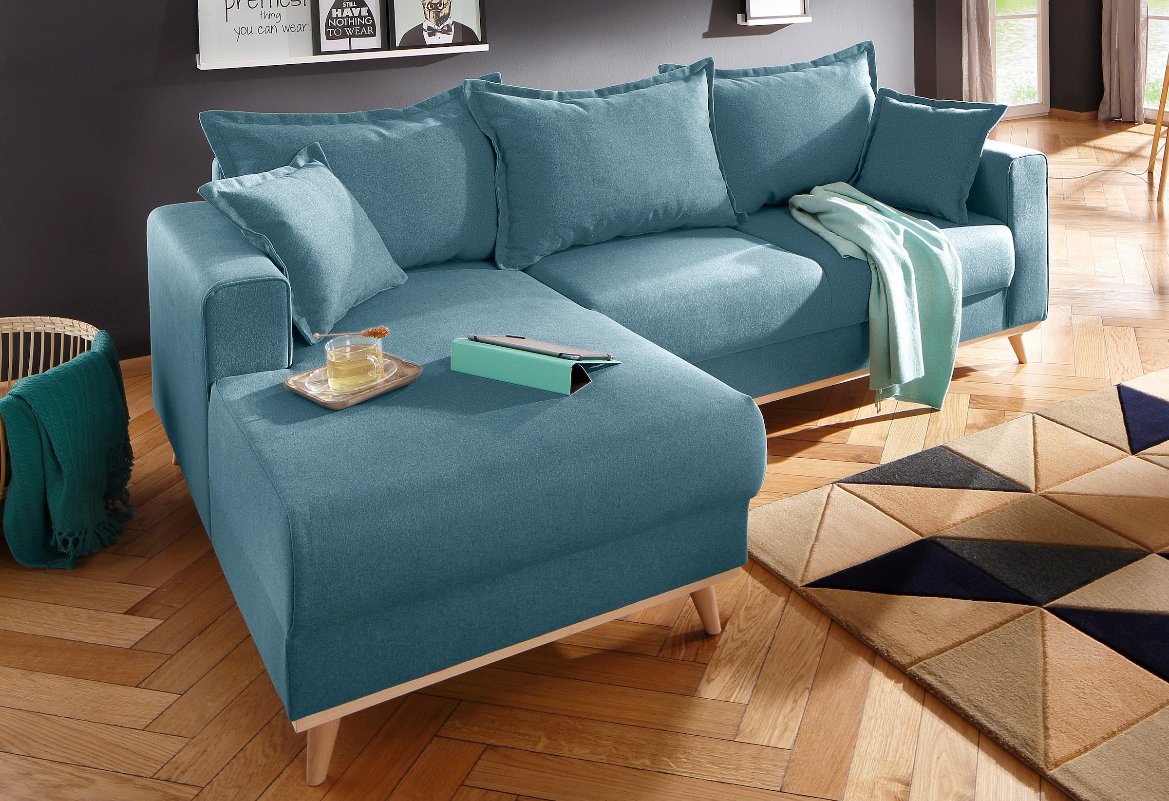 Home affaire Ecksofa »Edina L-Form« auch in Baumwollmix-Bezug, im skandinavischem Stol