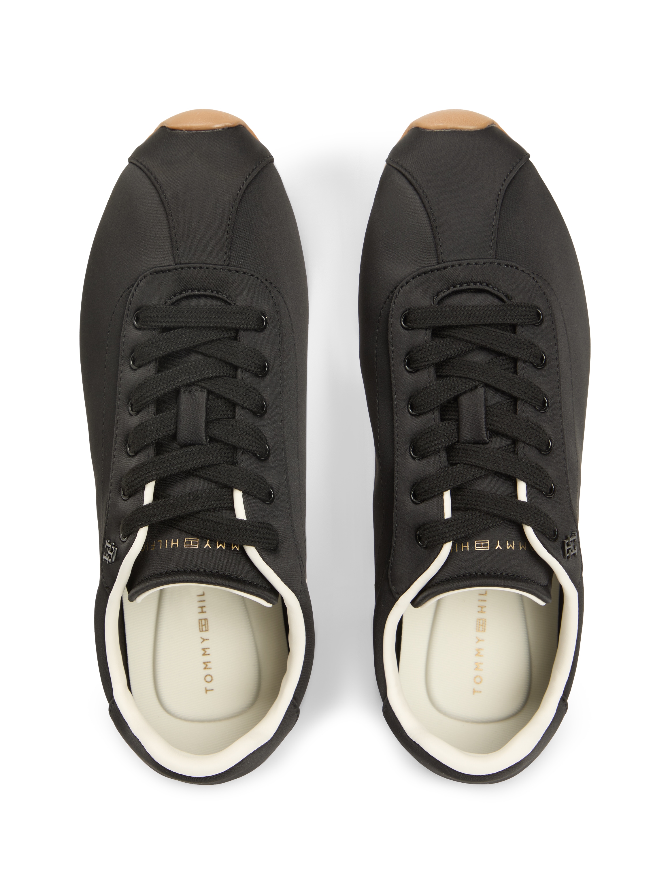 Tommy Hilfiger Sneaker »TH BELLA LOW RUNNER SATIN«  Freizeitschuh, Halbschuh, Schnürer mit seitlichem TH-Logo