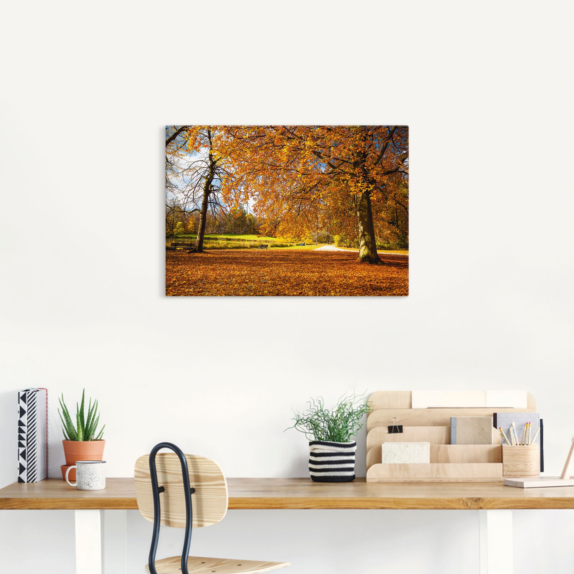 Artland Wandbild »Herbst bei Schlosses Nymphenburg«, Wiesen & Bäume, (1 St.), als Leinwandbild, Poster in verschied. Größen