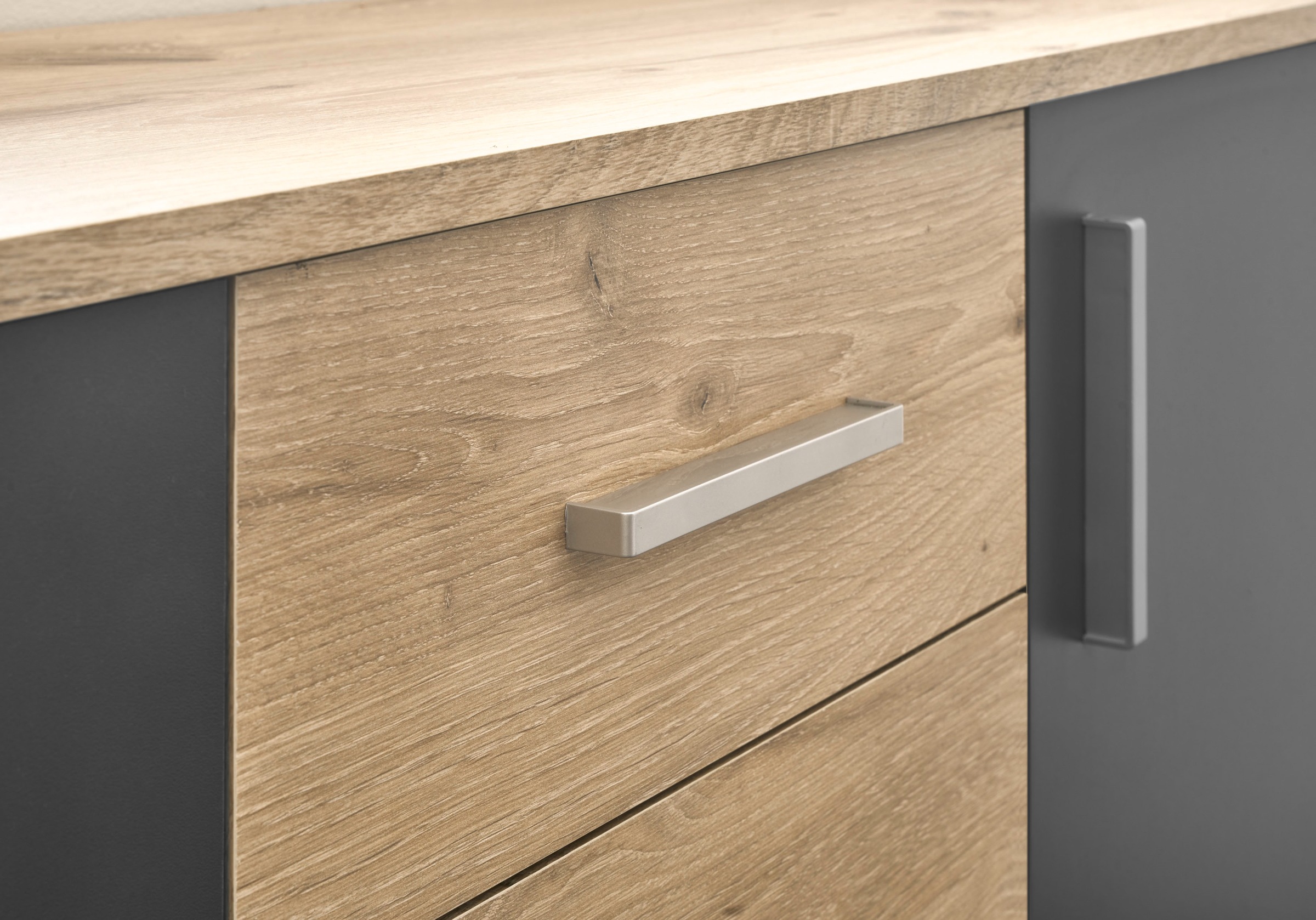 HBZ Kommode »BC-Drift-2, Universalschrank Stellmaß BxHxT 80x84x35 cm«, (1 St.), Kommode mit 2 Türen, 2 Schubkästen, 1 Einlegeboden
