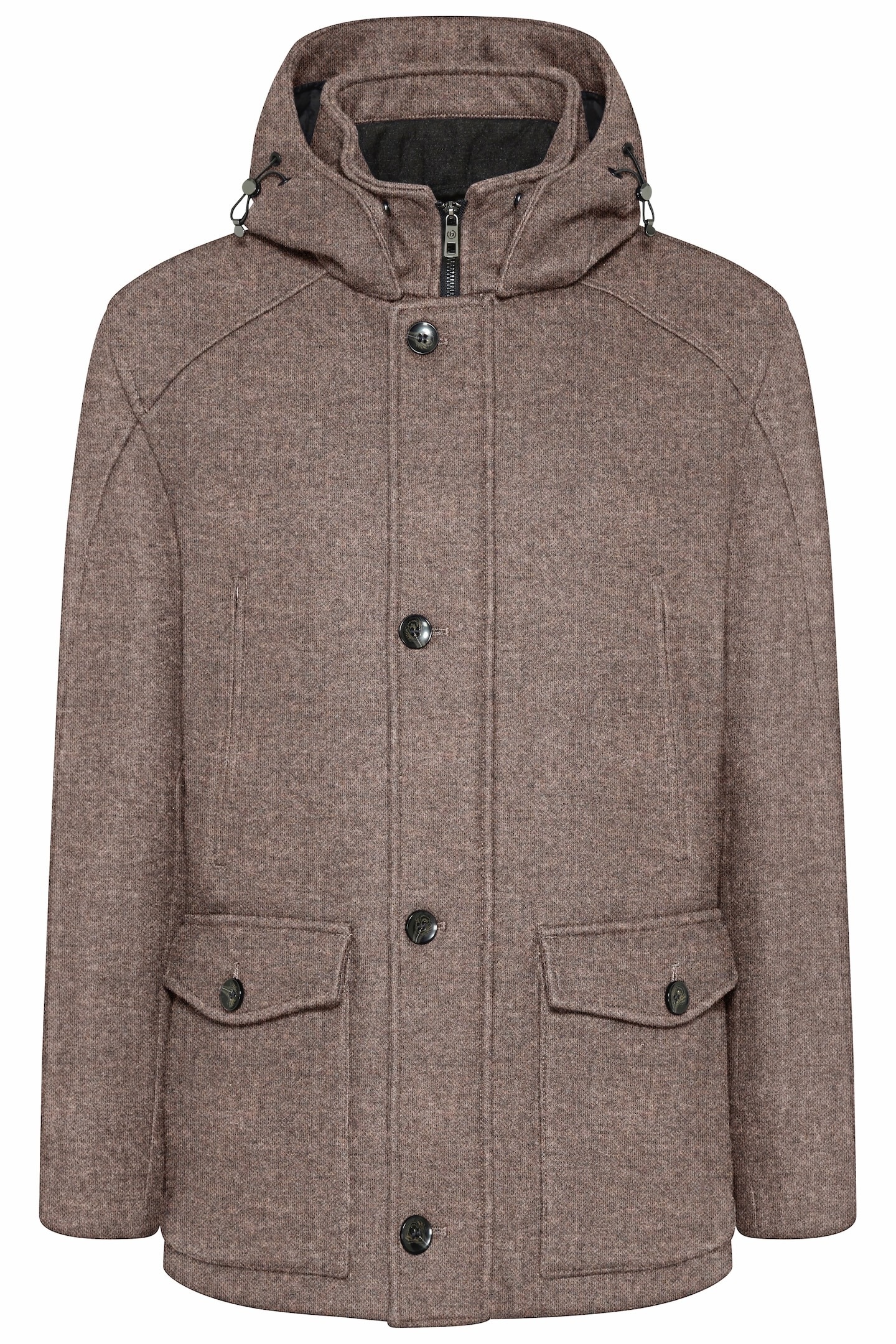 bugatti Langjacke, mit Kapuze, mit Steppnähten