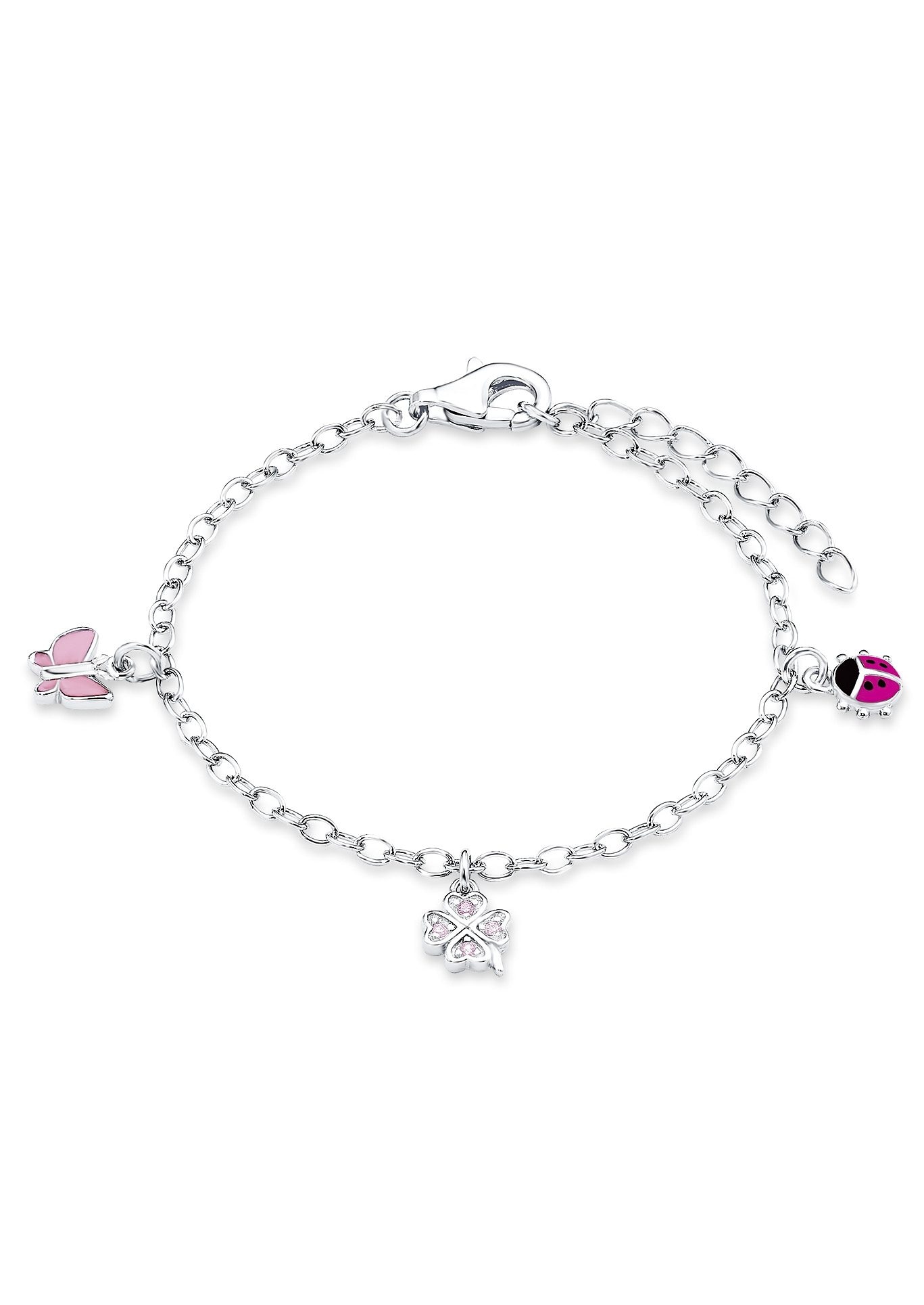 Prinzessin Lillifee Armband »9082414, Marienkäfer, Schmetterling, Kleeblatt«, mit Zirkonia (synth.)