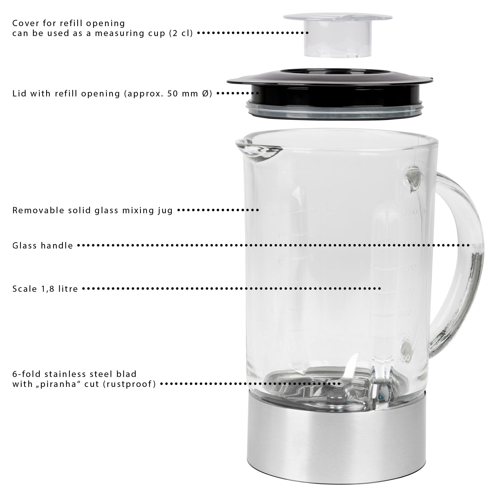 ProfiCook Standmixer »PC-UM 1006 inox«, 1200 W, 1,8L