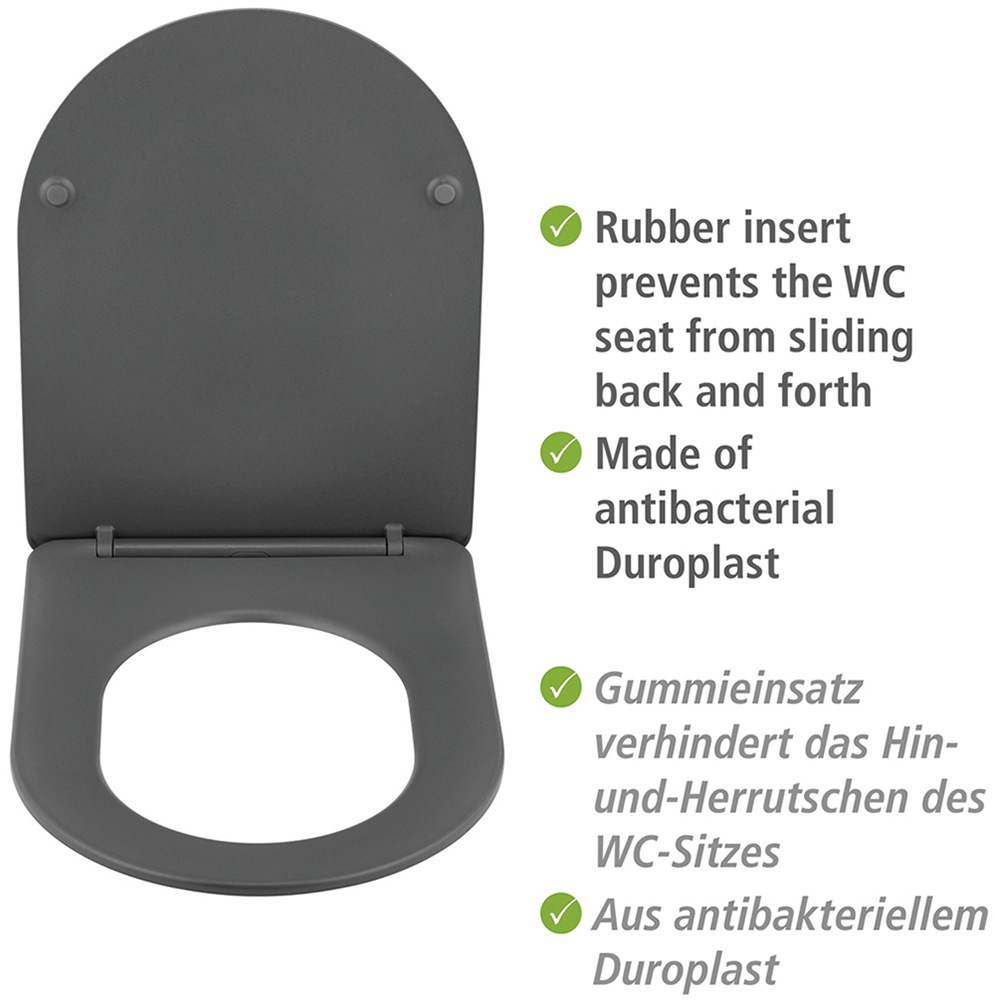 WENKO WC-Sitz »Modell Galati«, aus Duroplast, ultraflach, D-Form, mit Absenkautomatik