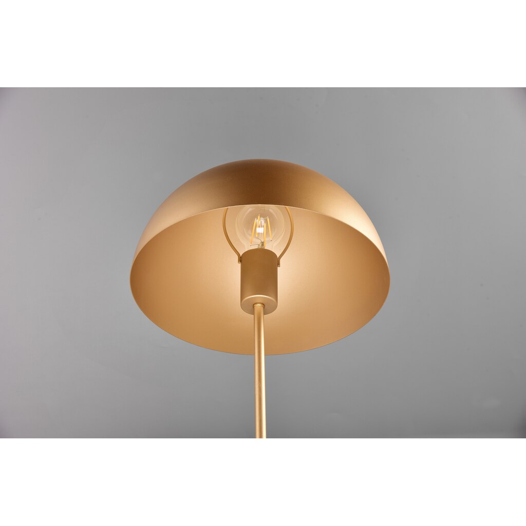 Leonique Tischleuchte »Manon«, 1 flammig-flammig, Ø 30cm, Tischlampe mit Metallschirm innen goldfarbig, Schnurschalter