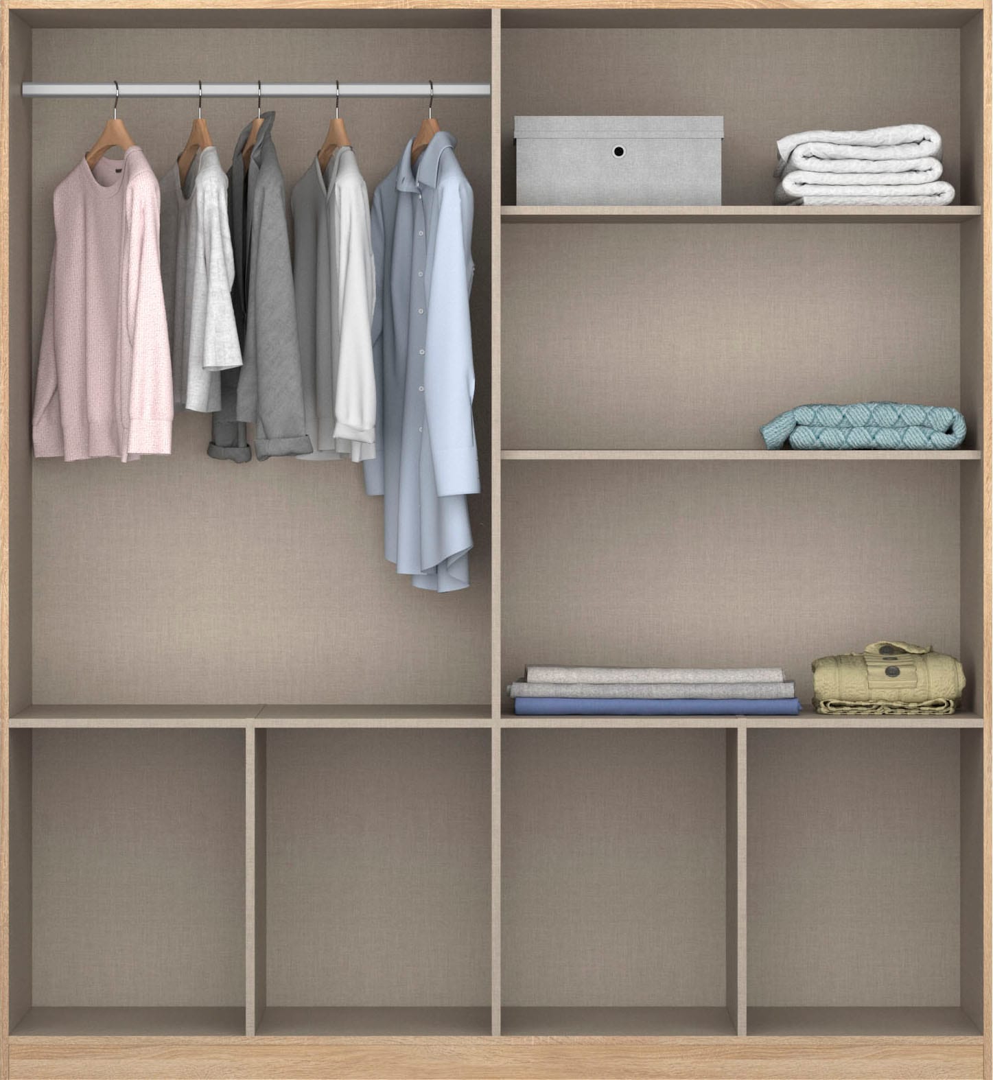 rauch Drehtürenschrank »Kleiderschrank Schrank Garderobe Schlafzimmerschrank CELLE«, in 4 Breiten und 2 Höhen, optional mit Schubkästen MADE IN GERMANY