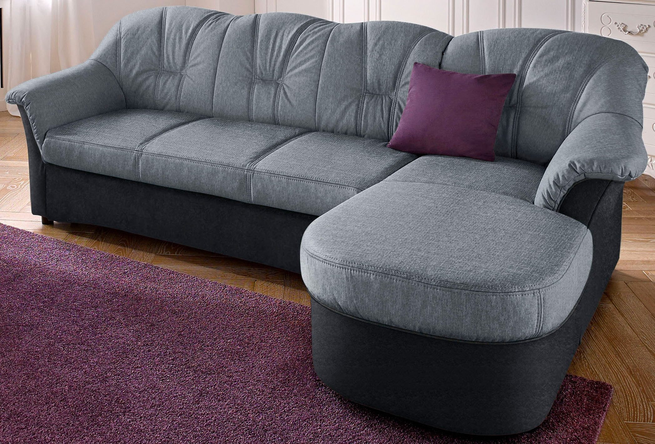 DOMO collection Ecksofa »Flores Schlafsofa, B/T/H: 233/142/86 cm, L-Form«, wahlweise mit Bettfunktion, wahlweise mit Federkern, auch in Leder